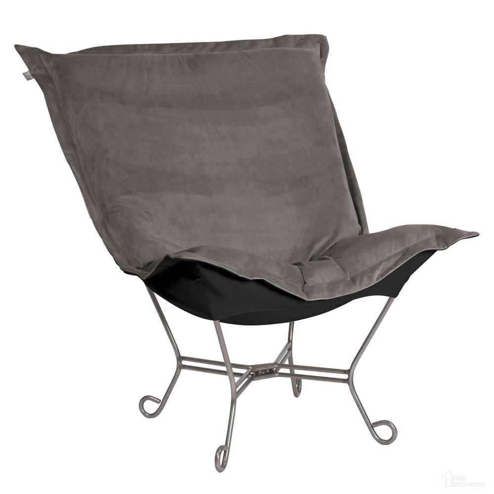 The appearance of Scroll Puff Chair Bella Titanium Frame In Pewter designed by Howard Elliott in the modern / contemporary interior design. This pewter piece of furniture was selected by 1StopBedrooms from Bella Collection to add a touch of cosiness and style into your home. Sku: 500-225. Material: Polyester.