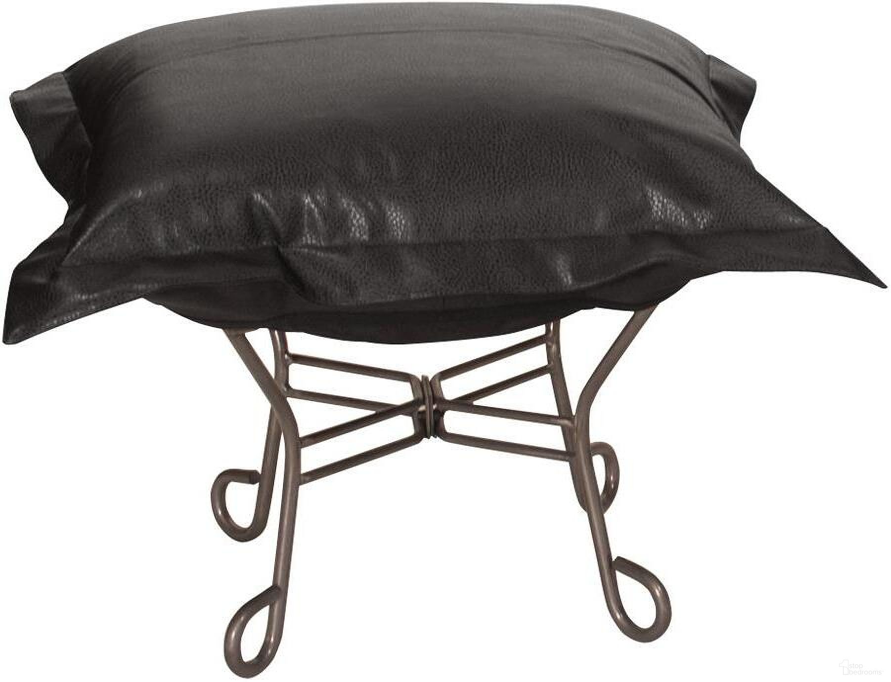 Scroll Puff Ottoman Avanti Titanium Frame In Black