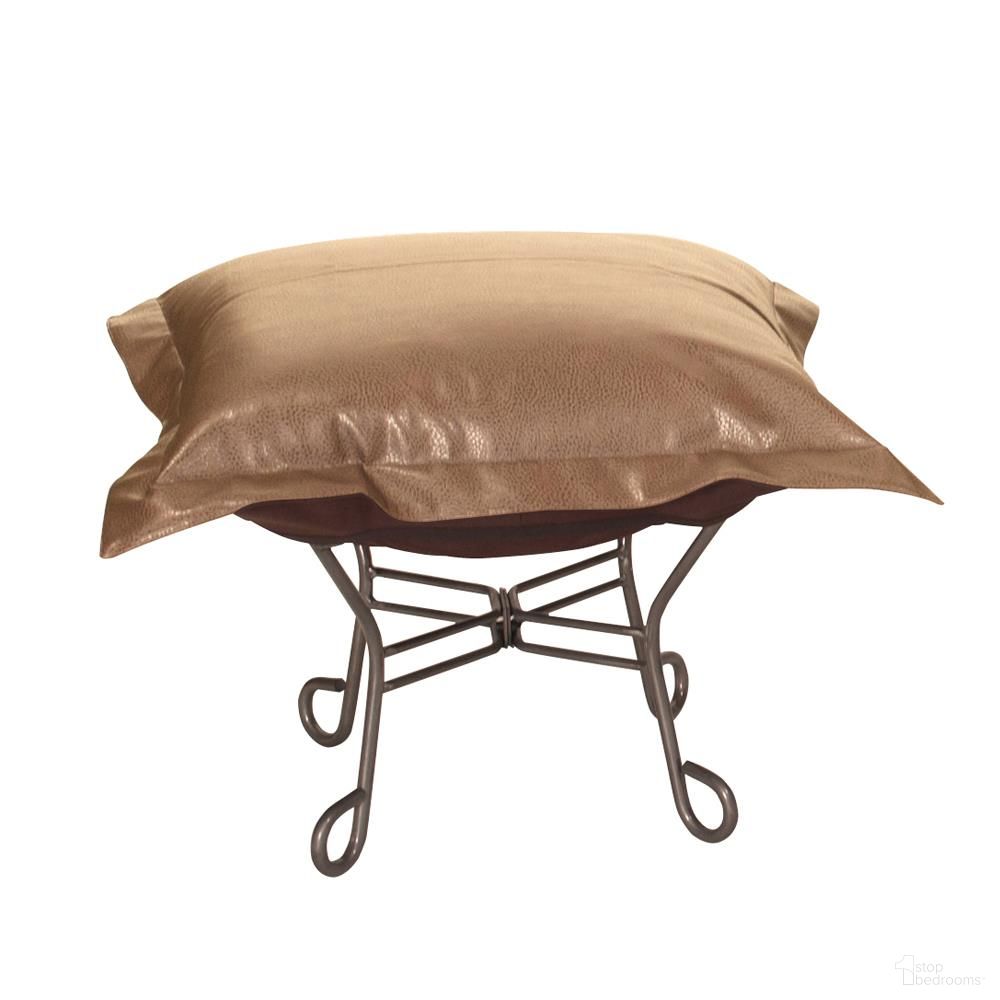 Scroll Puff Ottoman Avanti Titanium Frame In Bronze