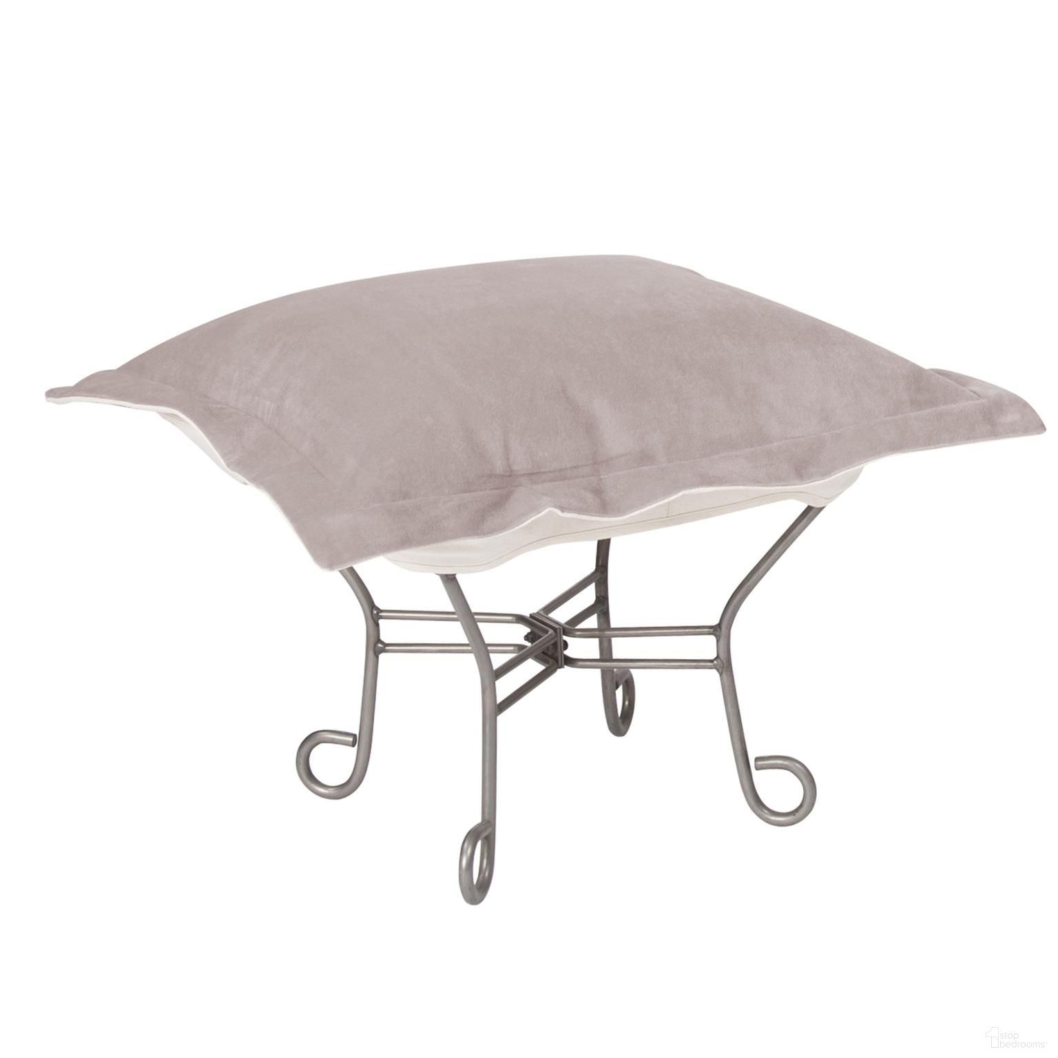 Scroll Puff Ottoman Bella Titanium Frame In Ash