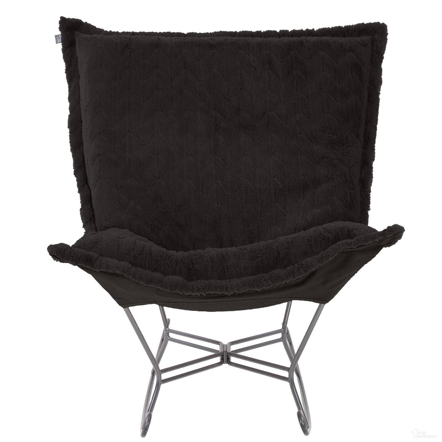 The appearance of Scroll Puff Rocker Angora In Ebony designed by Howard Elliott in the modern / contemporary interior design. This ebony piece of furniture was selected by 1StopBedrooms from Angora Collection to add a touch of cosiness and style into your home. Sku: 600-1090. Material: Polyester.