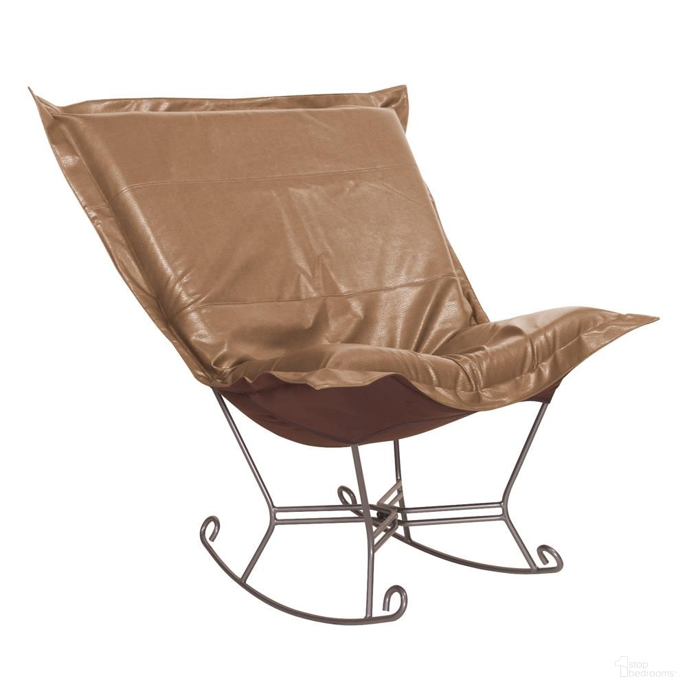 The appearance of Scroll Puff Rocker Avanti Titanium Frame In Bronze designed by Howard Elliott in the modern / contemporary interior design. This bronze piece of furniture was selected by 1StopBedrooms from Avanti Collection to add a touch of cosiness and style into your home. Sku: 600-191. Material: Polyurethane.