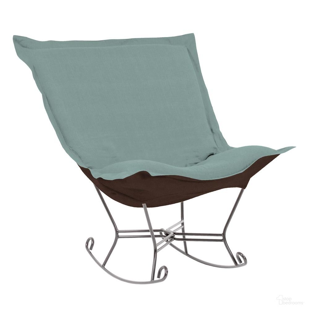 The appearance of Scroll Puff Rocker Sterling Titanium Frame In Breeze designed by Howard Elliott in the modern / contemporary interior design. This breeze piece of furniture was selected by 1StopBedrooms from Sterling Collection to add a touch of cosiness and style into your home. Sku: 600-200. Material: Polyester.
