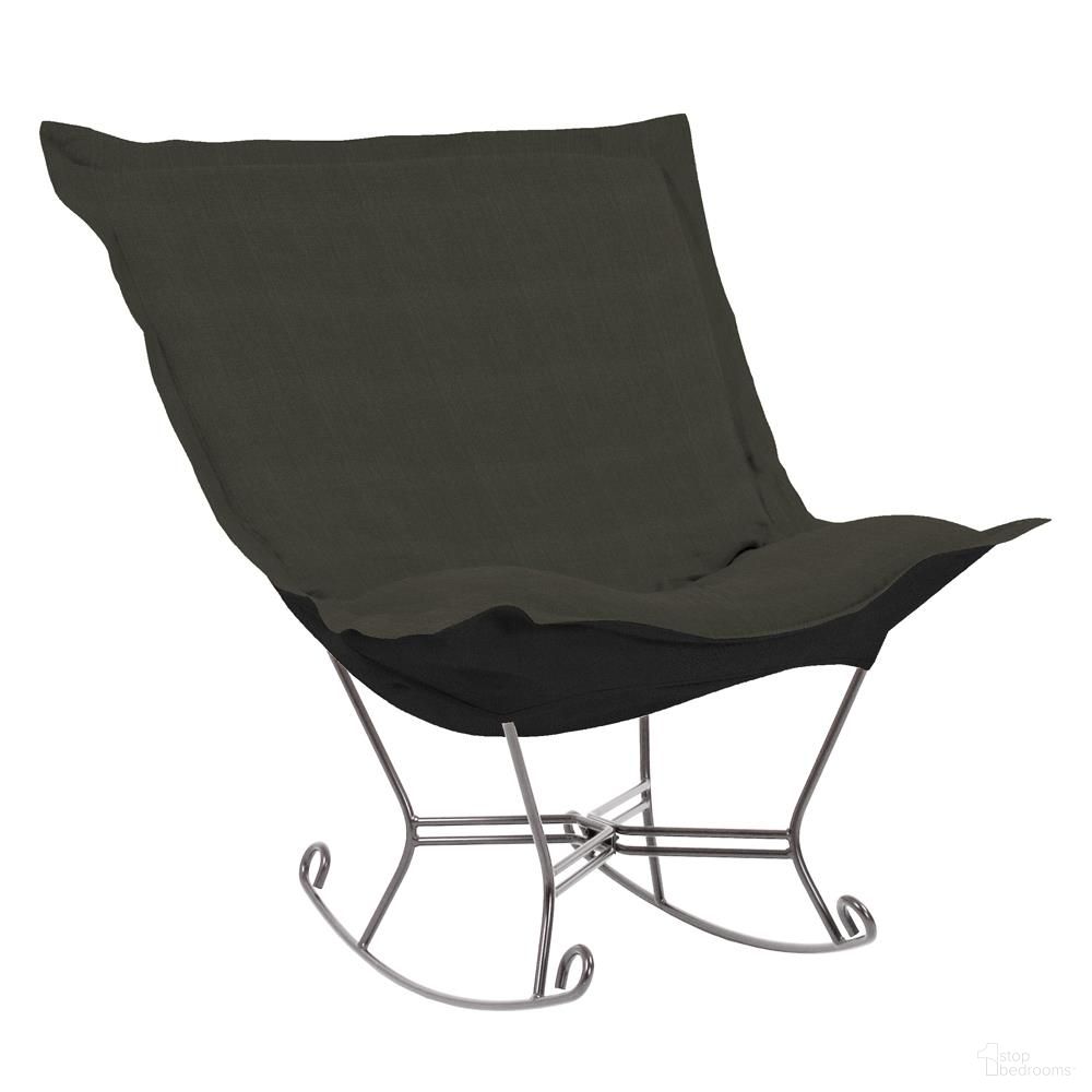 The appearance of Scroll Puff Rocker Sterling Titanium Frame In Charcoal designed by Howard Elliott in the modern / contemporary interior design. This charcoal piece of furniture  was selected by 1StopBedrooms from Sterling Collection to add a touch of cosiness and style into your home. Sku: 600-201. Material: Polyester.