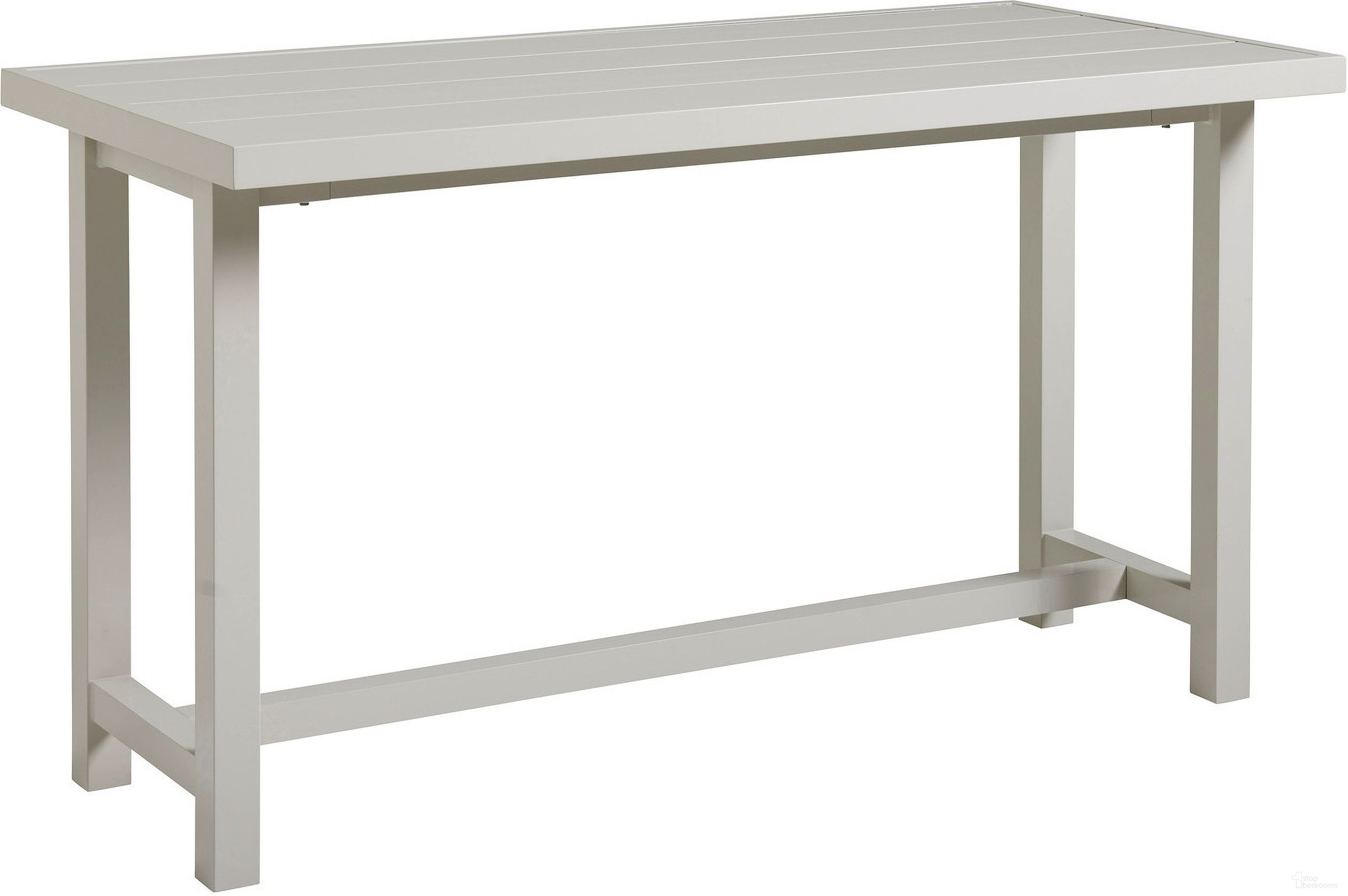The appearance of Seabrook High/Low Bistro Table In Ivory designed by Tommy Bahama in the transitional interior design. This ivory piece of furniture was selected by 1StopBedrooms from Seabrook Collection to add a touch of cosiness and style into your home. Sku: 3430-873. Material: Aluminum. Table Top Shape: Rectangular.