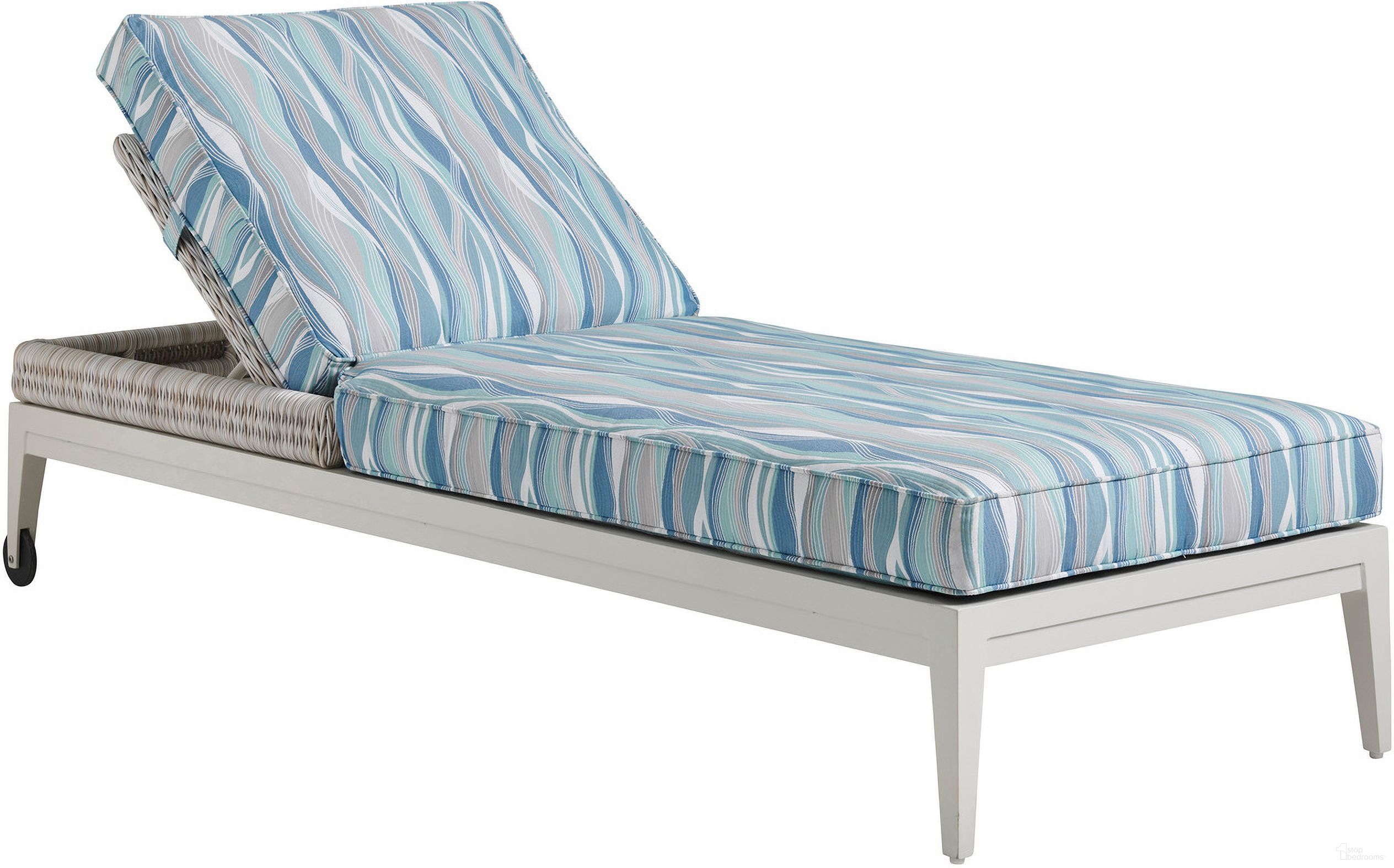 The appearance of Seabrook Chaise designed by Tommy Bahama in the coastal interior design. This multicolor piece of furniture  was selected by 1StopBedrooms from Seabrook Collection to add a touch of cosiness and style into your home. Sku: 3430-75-40. Material: Fabric.