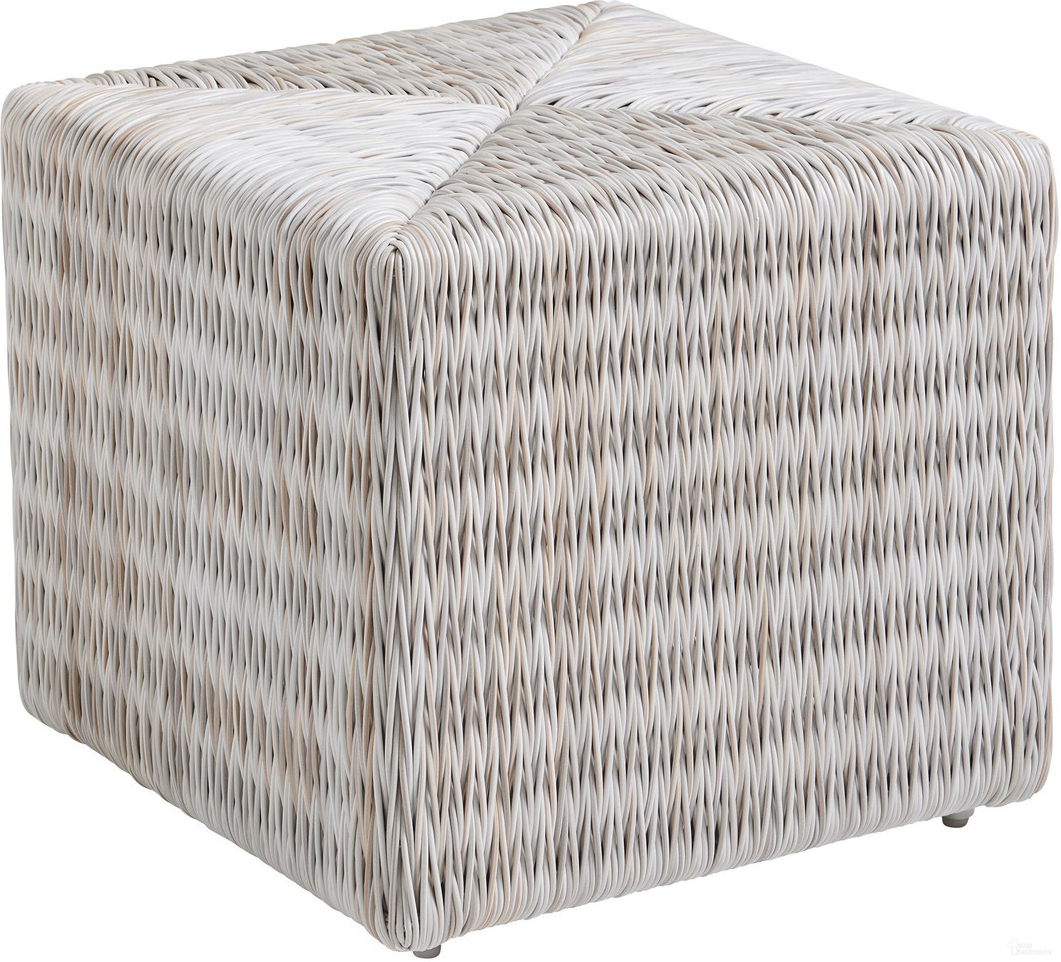 The appearance of Seabrook Cube Ottoman In Ivory designed by Tommy Bahama in the transitional interior design. This ivory piece of furniture was selected by 1StopBedrooms from Seabrook Collection to add a touch of cosiness and style into your home. Sku: 3430-944. Material: Wicker.