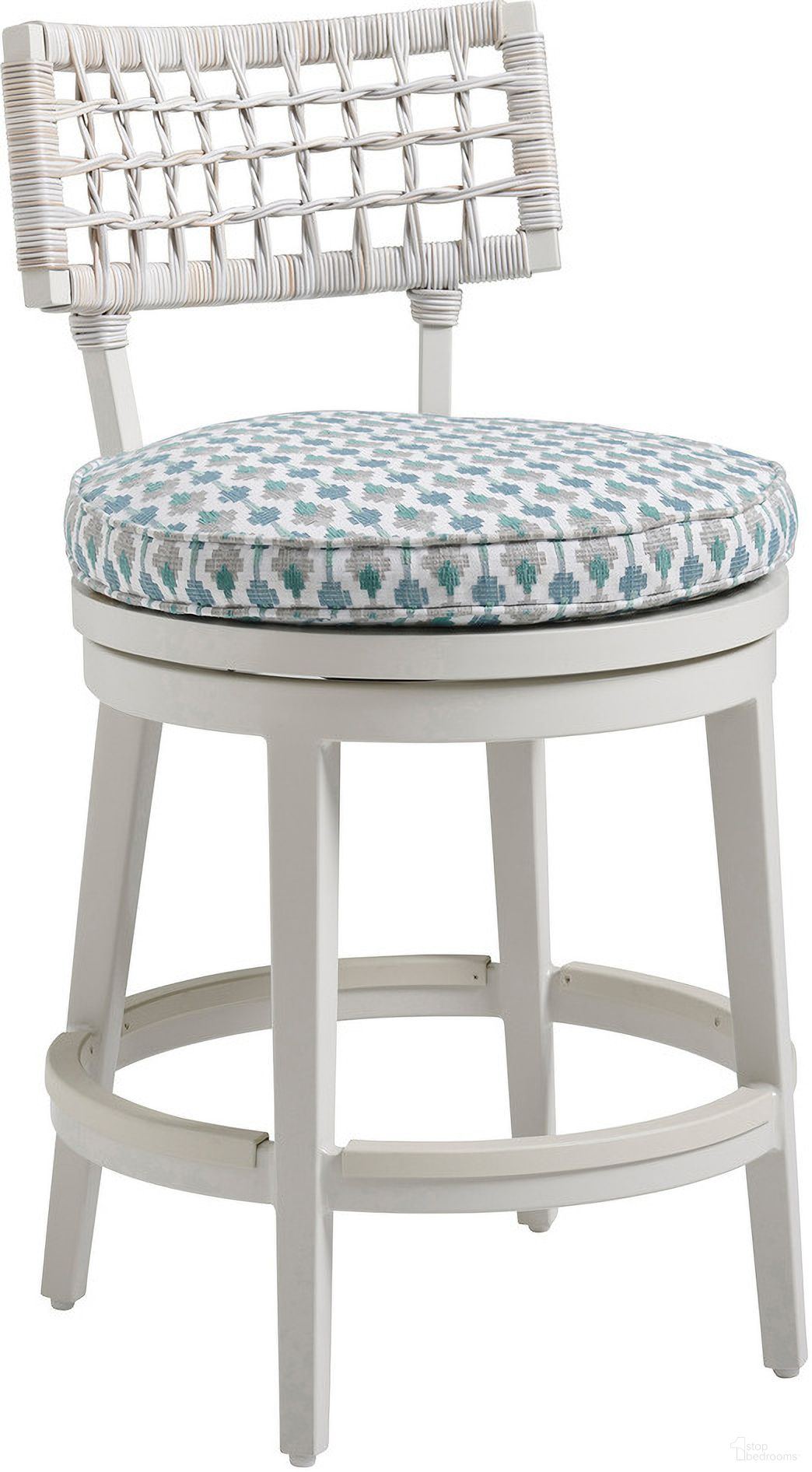 The appearance of Seabrook Swivel Counter Stool designed by Tommy Bahama in the coastal interior design. This ivory piece of furniture was selected by 1StopBedrooms from Seabrook Collection to add a touch of cosiness and style into your home. Sku: 3430-17SW-40.