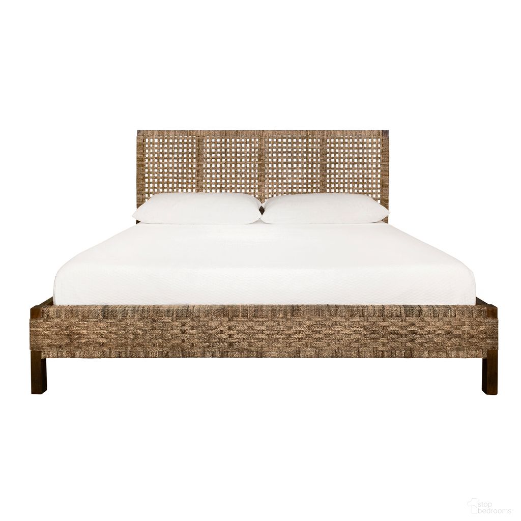 The appearance of Seagrass Wrapped King Bed In Brown designed by Worlds Away in the coastal interior design. This brown piece of furniture was selected by 1StopBedrooms from to add a touch of cosiness and style into your home. Sku: KARINA KING. Material: Wood. Bed Size: King.