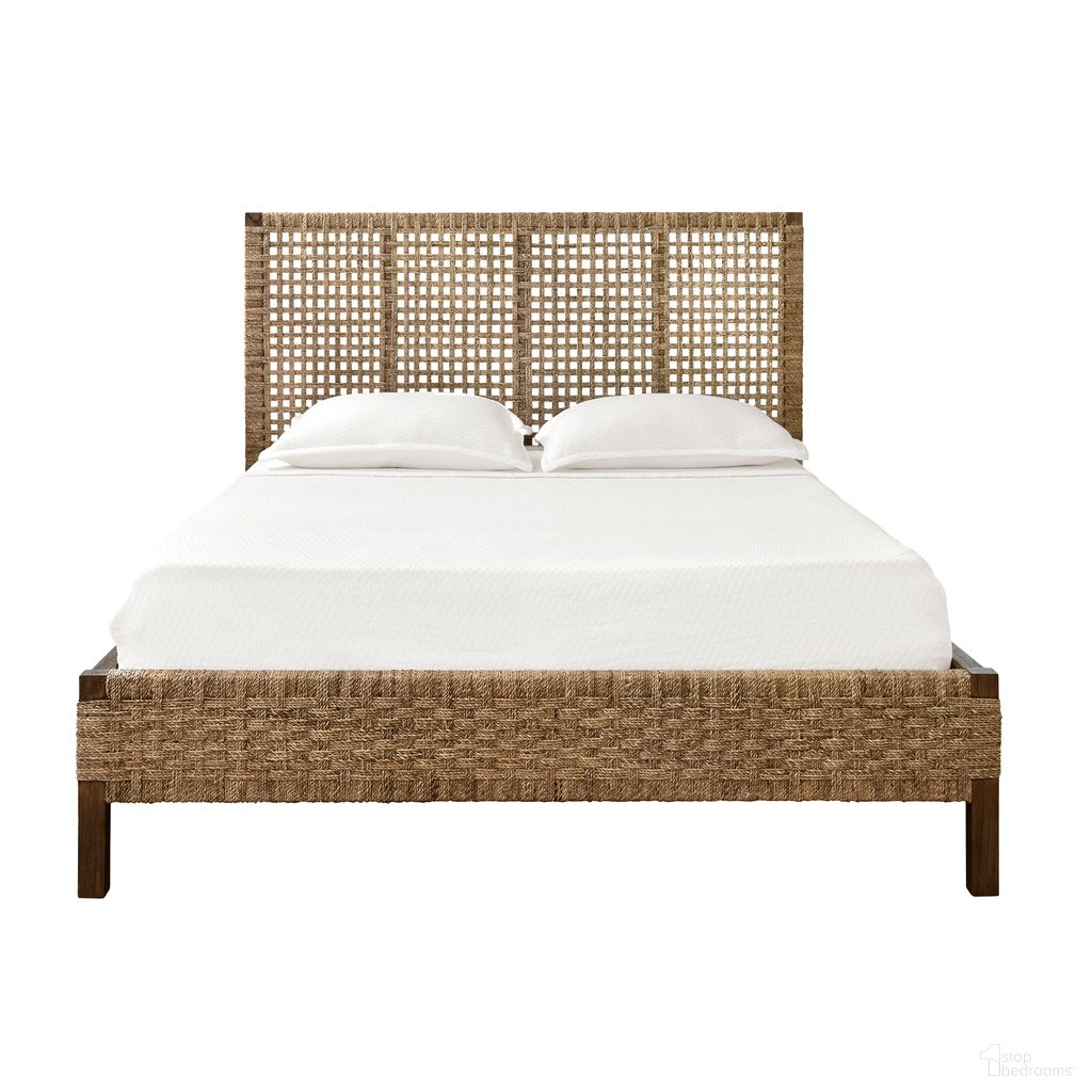 Seagrass Wrapped Queen Bed In Brown