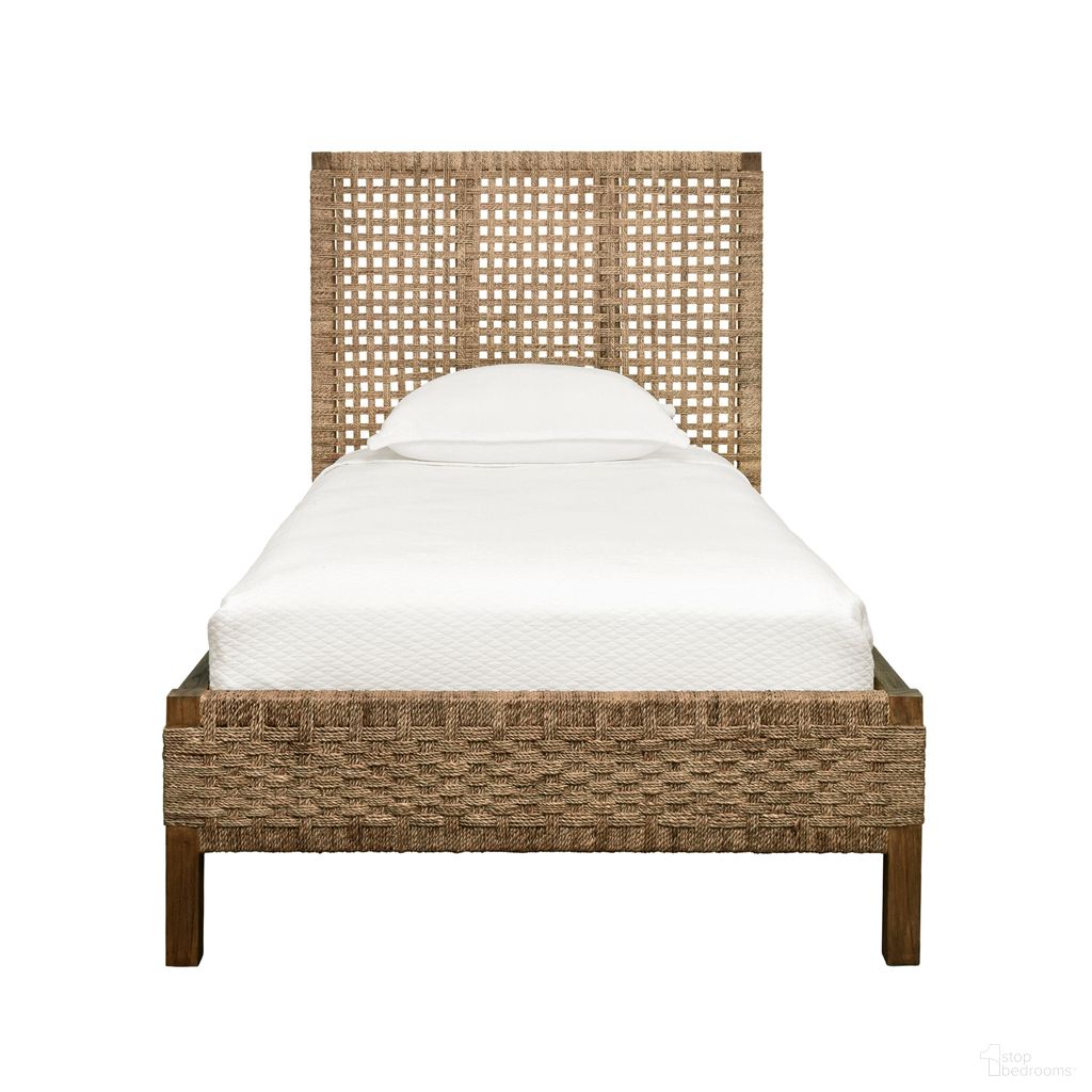 The appearance of Seagrass Wrapped Twin Bed In Brown designed by Worlds Away in the transitional interior design. This brown piece of furniture was selected by 1StopBedrooms from to add a touch of cosiness and style into your home. Sku: KARINA TWIN. Material: Wood. Bed Size: Twin.