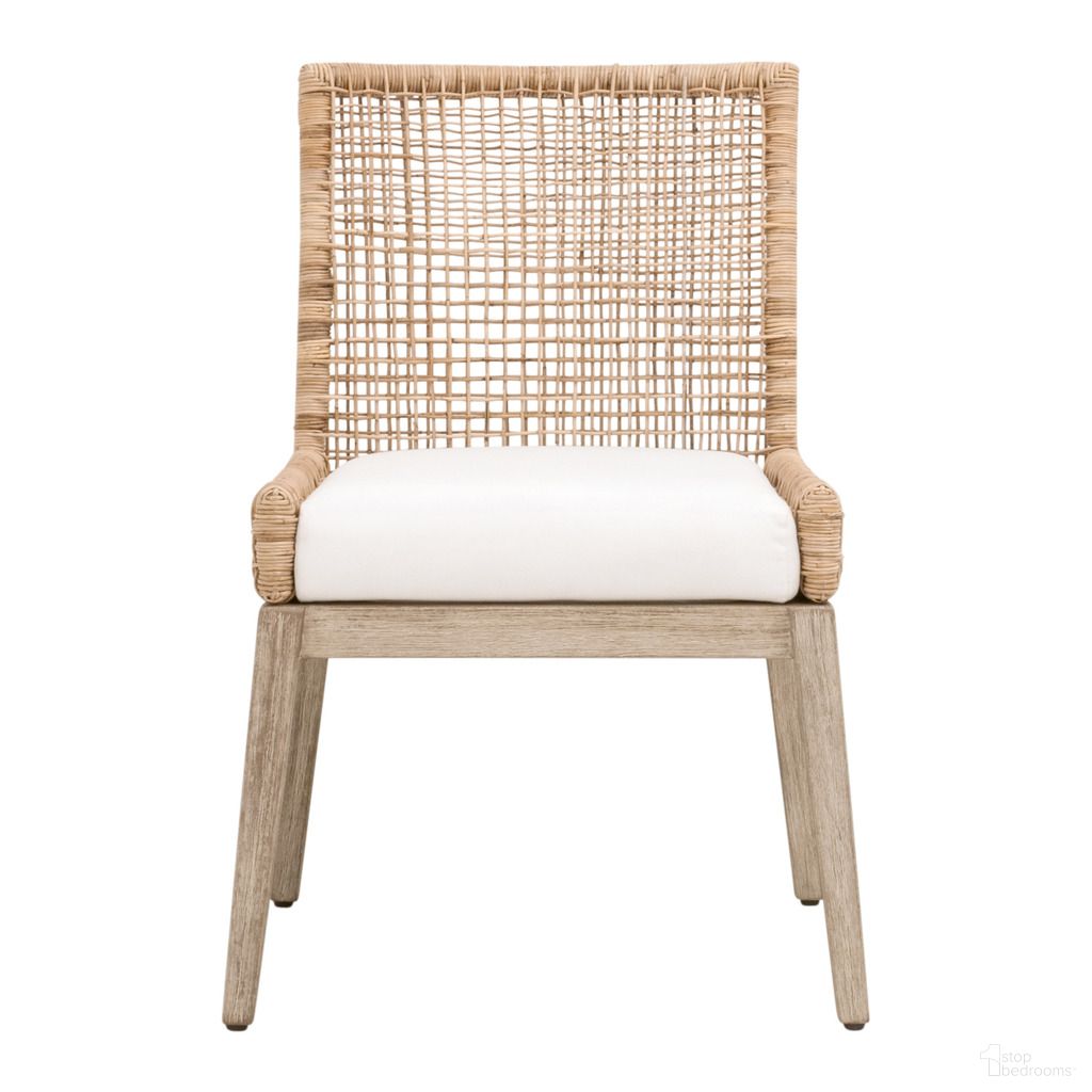 The appearance of Woven Seaside Dining Chair Set of 2 In Natural Rattan and Gray designed by Essentials For Living in the transitional interior design. This natural rattan/gray piece of furniture  was selected by 1StopBedrooms from Woven Collection to add a touch of cosiness and style into your home. Sku: 6836.NAT/LPPRL/NG. Material: Mahogany. Chair Type: Side Chair.