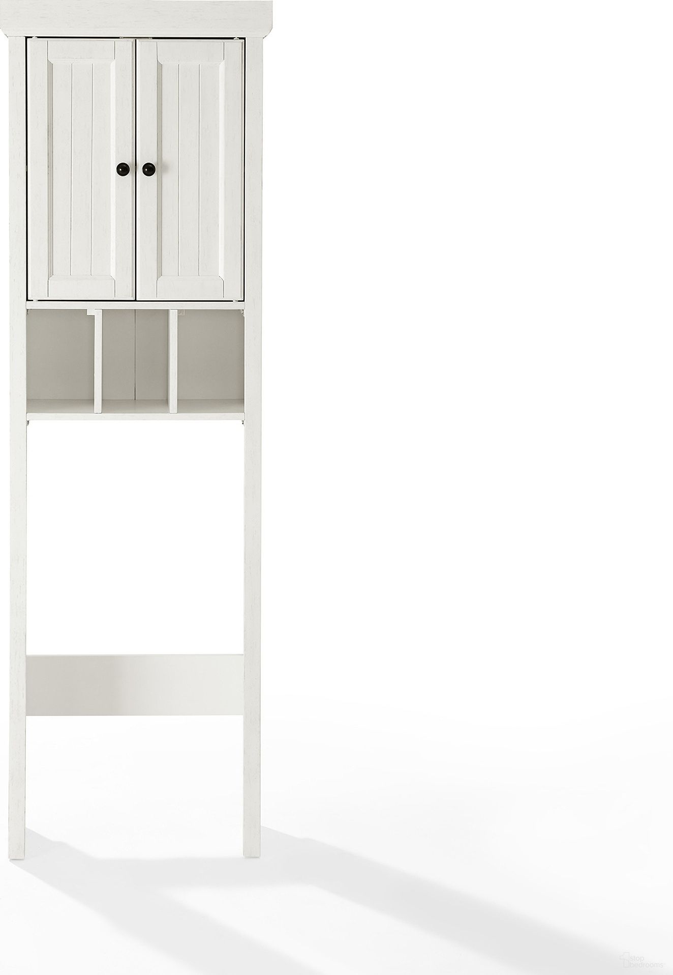 The appearance of Seaside Over The Toilet Storage Cabinet In Distressed White designed by Crosley Brands in the coastal interior design. This distressed white piece of furniture was selected by 1StopBedrooms from Seaside Collection to add a touch of cosiness and style into your home. Sku: CF7018-WH. Material: Birch Veneer.