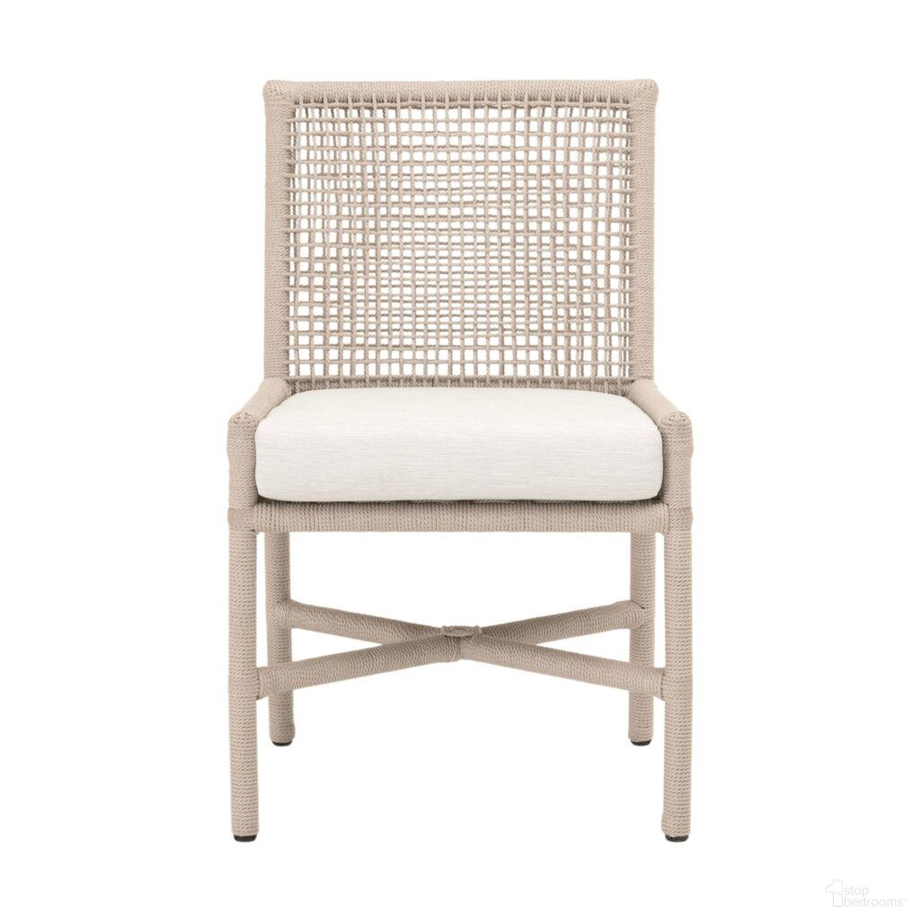 Seaside Rope Indoor-Outdoor Dining Chair Set of 2 In Oyster and White Speckle