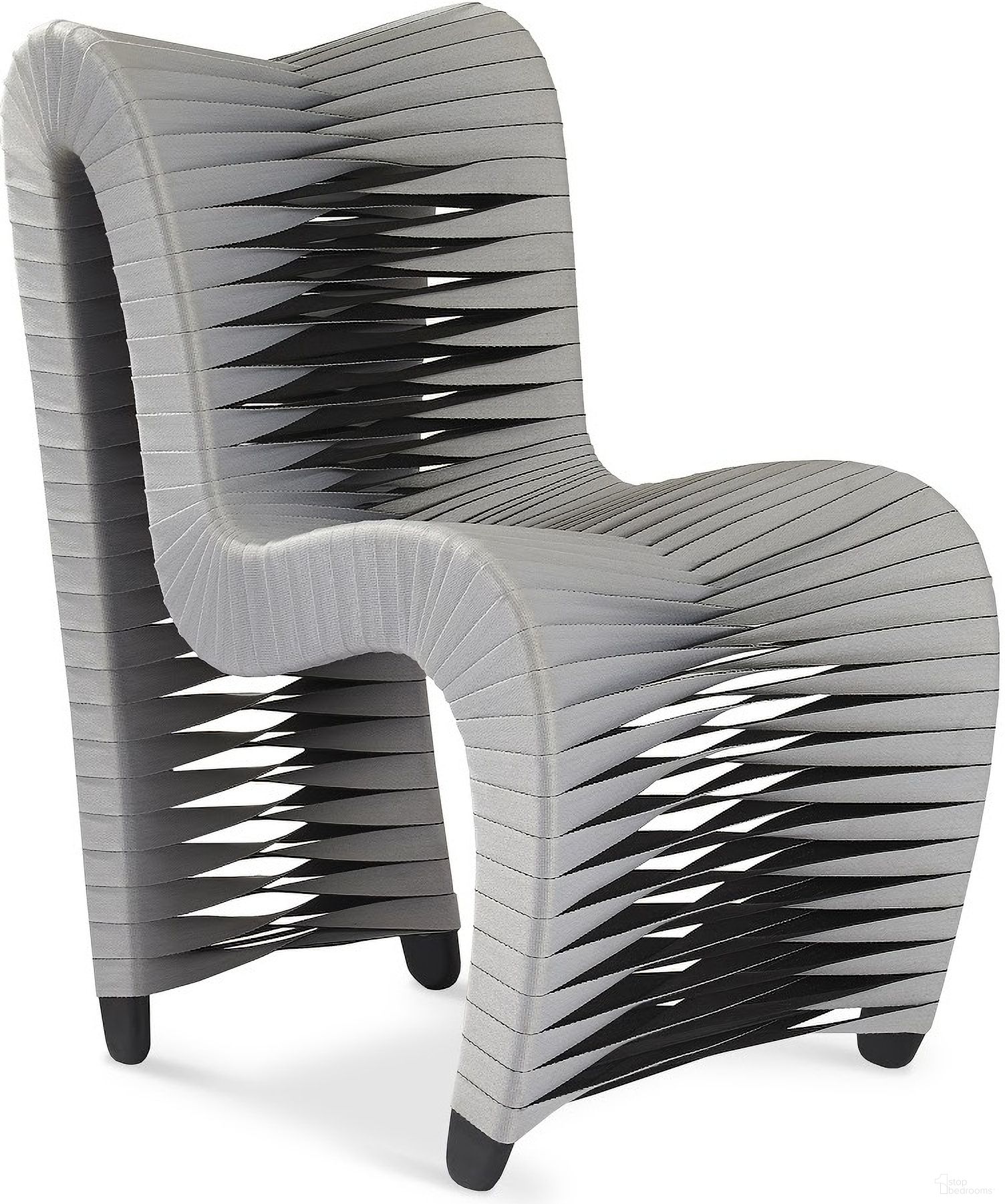 The appearance of Seat Belt Dining Chair In Grey designed by Phillips Collection in the modern / contemporary interior design. This gray and black piece of furniture was selected by 1StopBedrooms from Seat Belt Collection to add a touch of cosiness and style into your home. Sku: B2061GR. Material: Polycotton. Chair Type: Side Chair.