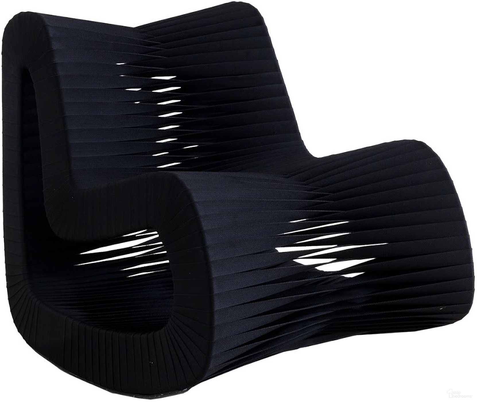 The appearance of Seat Belt Rocking Chair In Black designed by Phillips Collection in the modern / contemporary interior design. This black piece of furniture  was selected by 1StopBedrooms from Seat Belt Collection to add a touch of cosiness and style into your home. Sku: B2063BB. Material: Cotton.
