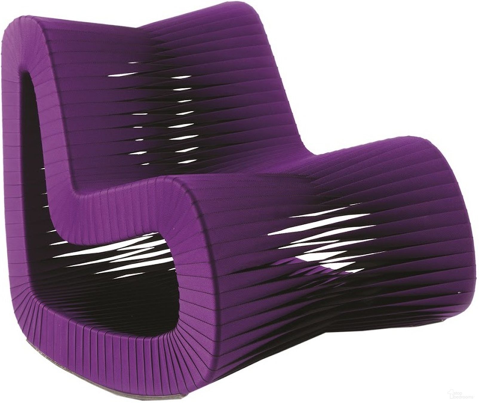 The appearance of Seat Belt Rocking Chair In Purple designed by Phillips Collection in the modern / contemporary interior design. This purple piece of furniture  was selected by 1StopBedrooms from Seat Belt Collection to add a touch of cosiness and style into your home. Sku: B2063PU. Material: Cotton.
