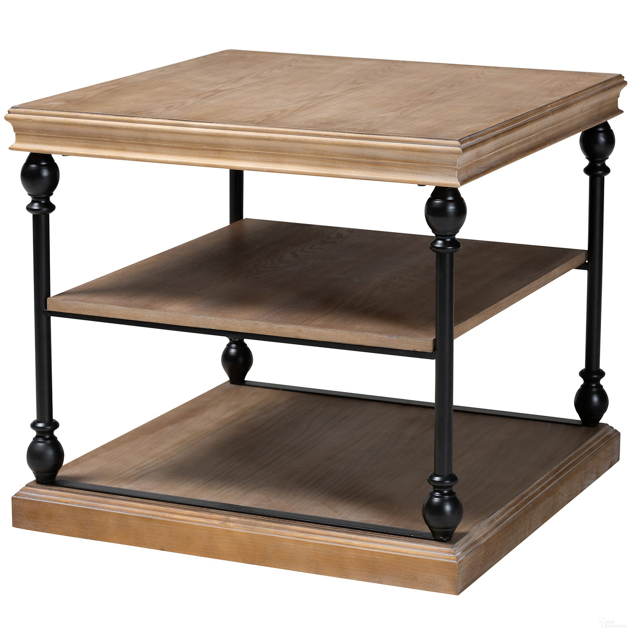 The appearance of Sebastian Wood and Metal 3 Tier End Table In Grey and Black designed by Baxton Studio in the industrial interior design. This grey/black piece of furniture  was selected by 1StopBedrooms from Sebastian Collection to add a touch of cosiness and style into your home. Sku: JY20B126-Grey Oak-ET. Material: MDF.