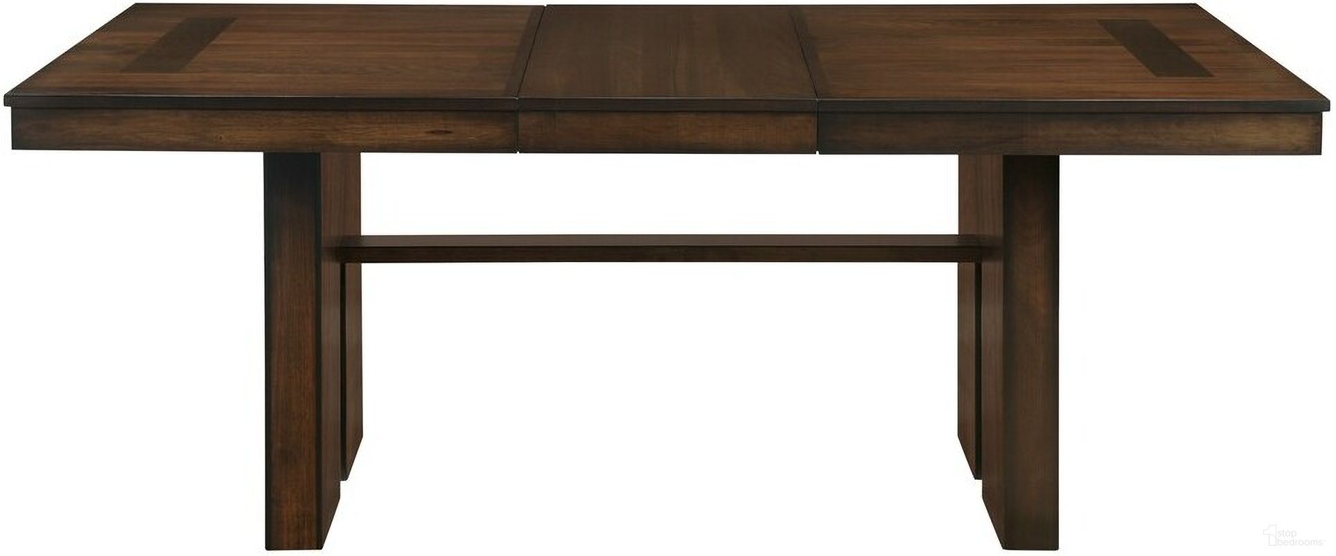 The appearance of Sedley Brown Rectangular Extendable Dining Table designed by Homelegance in the modern / contemporary interior design. This brown piece of furniture was selected by 1StopBedrooms from Sedley Collection to add a touch of cosiness and style into your home. Sku: 5415RF-78;5415RF-78B. Table Base Style: Trestle. Material: Wood. Table Top Shape: Rectangular. Size: 40".