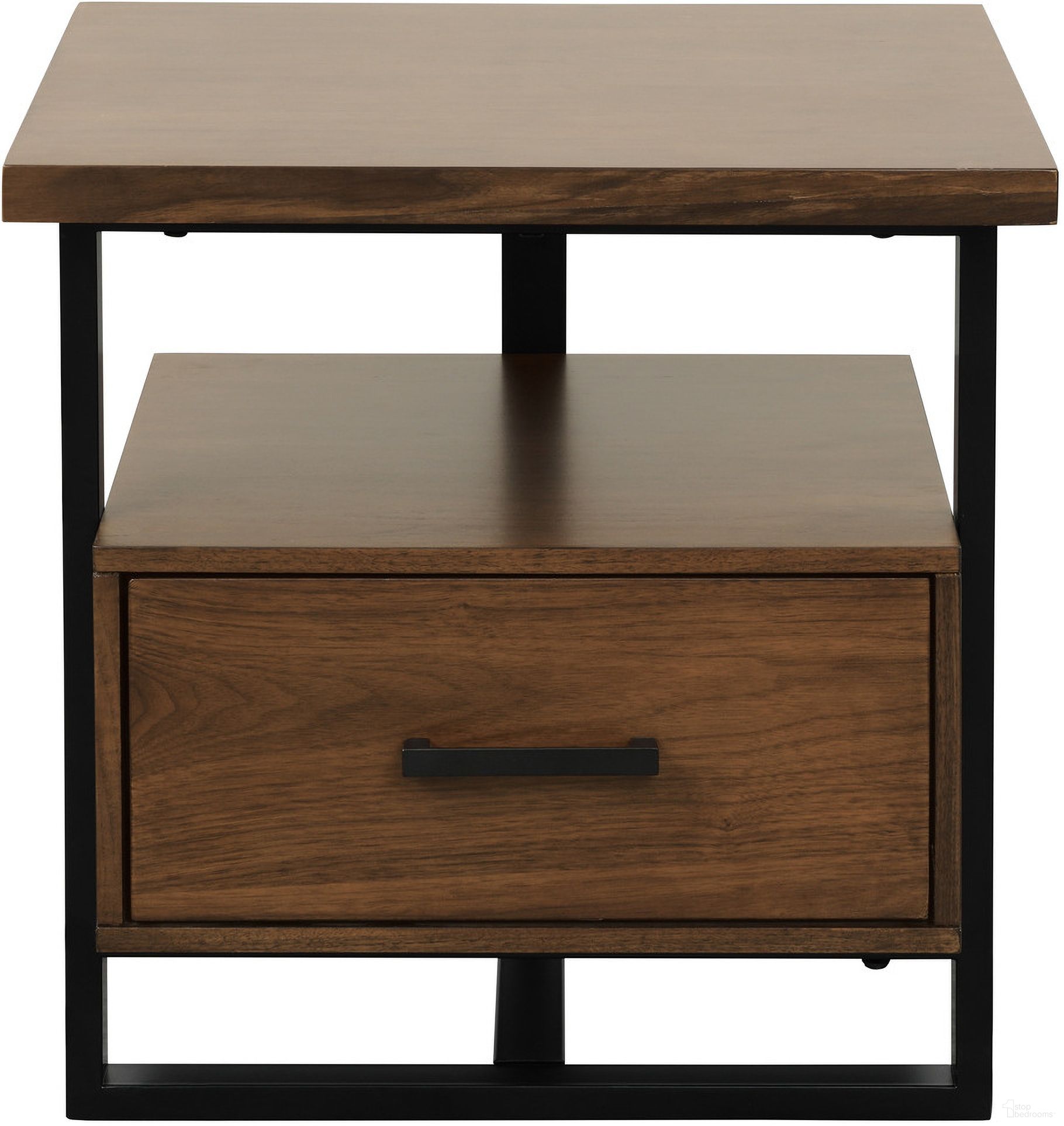 The appearance of Sedley Walnut and Rustic Black End Table designed by Homelegance in the modern / contemporary interior design. This brown piece of furniture  was selected by 1StopBedrooms from Sedley Collection to add a touch of cosiness and style into your home. Sku: 5415RF-04. Material: Wood.