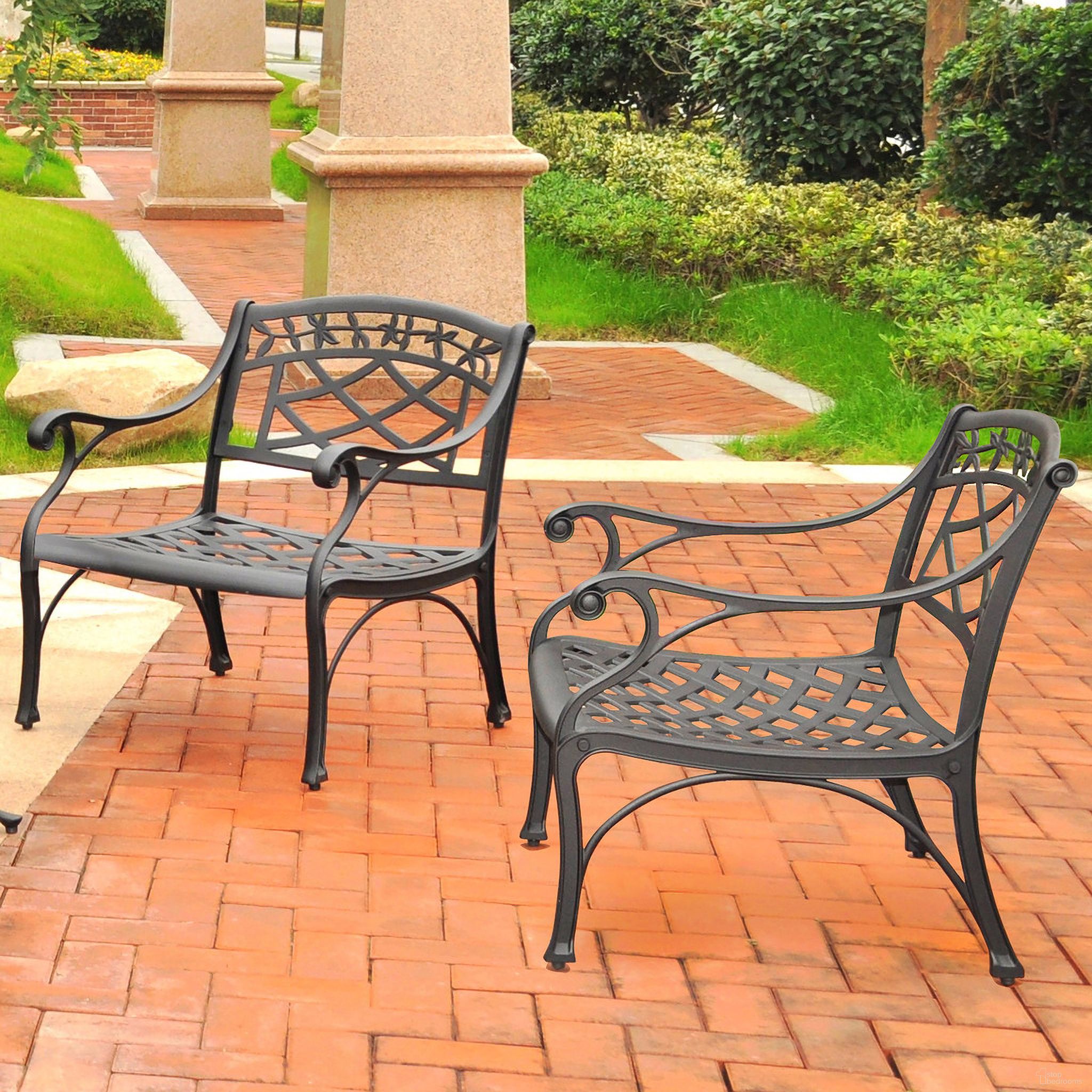 The appearance of Sedona 2 Piece Cast Aluminum Outdoor Lounge Chair Set In Black designed by Crosley Brands in the traditional interior design. This black piece of furniture  was selected by 1StopBedrooms from Sedona Collection to add a touch of cosiness and style into your home. Sku: CO6103-BK;CO6103-BK. Material: Aluminum.