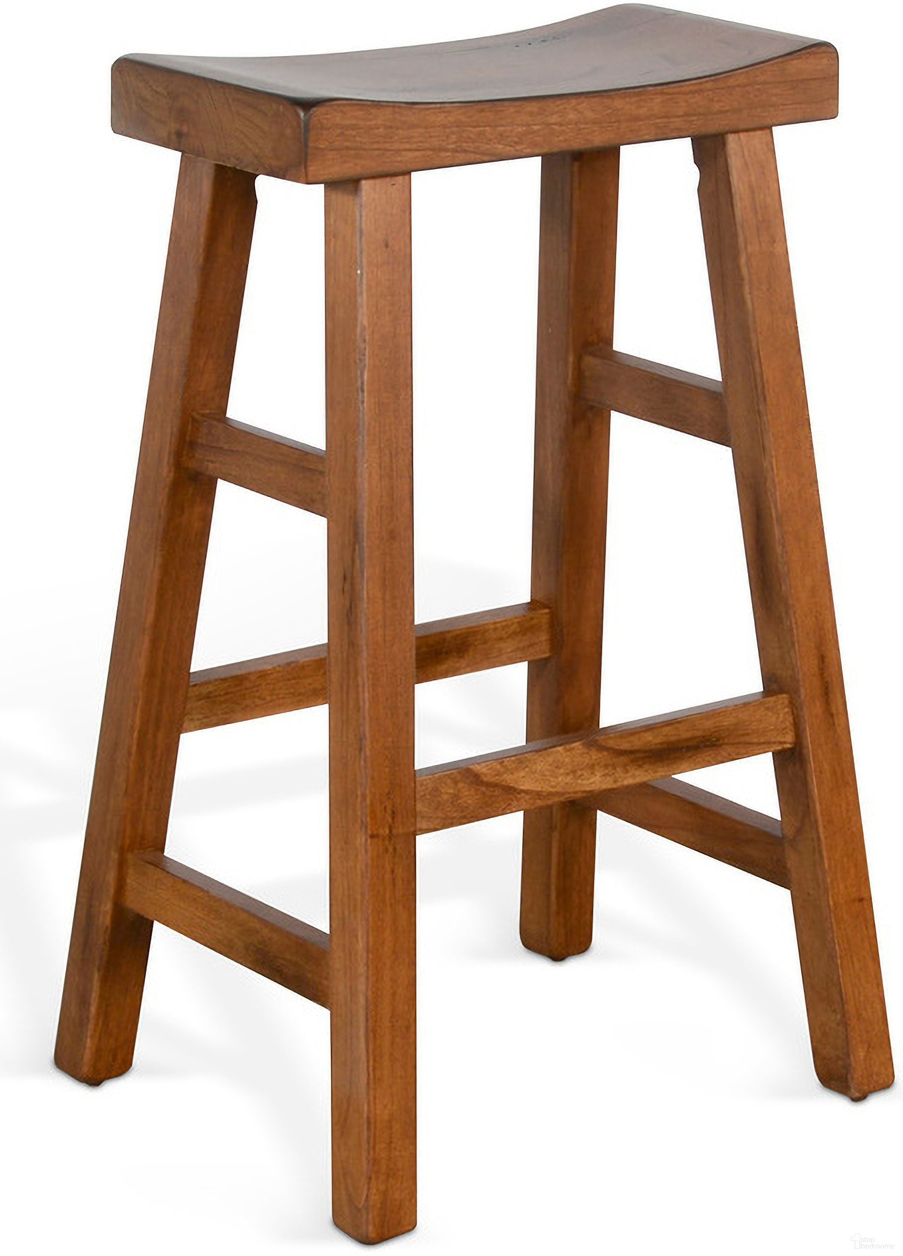 The appearance of Sedona Beach Pebble Saddle Seat Barstool with Wood Seat Set of 2 In Rustic Oak designed by Sunny Designs in the rustic / southwestern interior design. This rustic oak piece of furniture was selected by 1StopBedrooms from Sedona Collection to add a touch of cosiness and style into your home. Sku: 1768RO2-30. Material: Solid Wood.