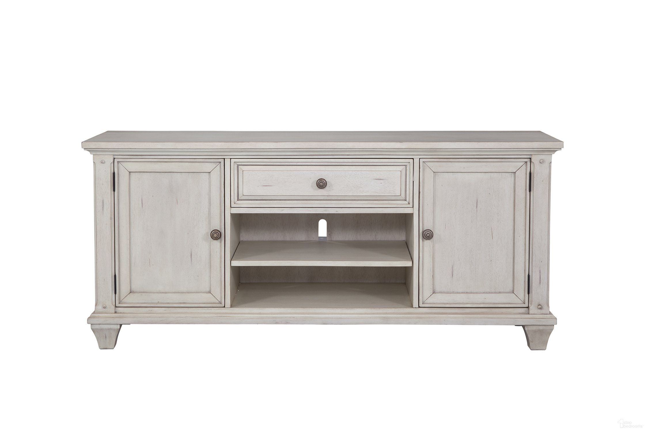 Sedona Cobblestone White 66 Inch TV Console