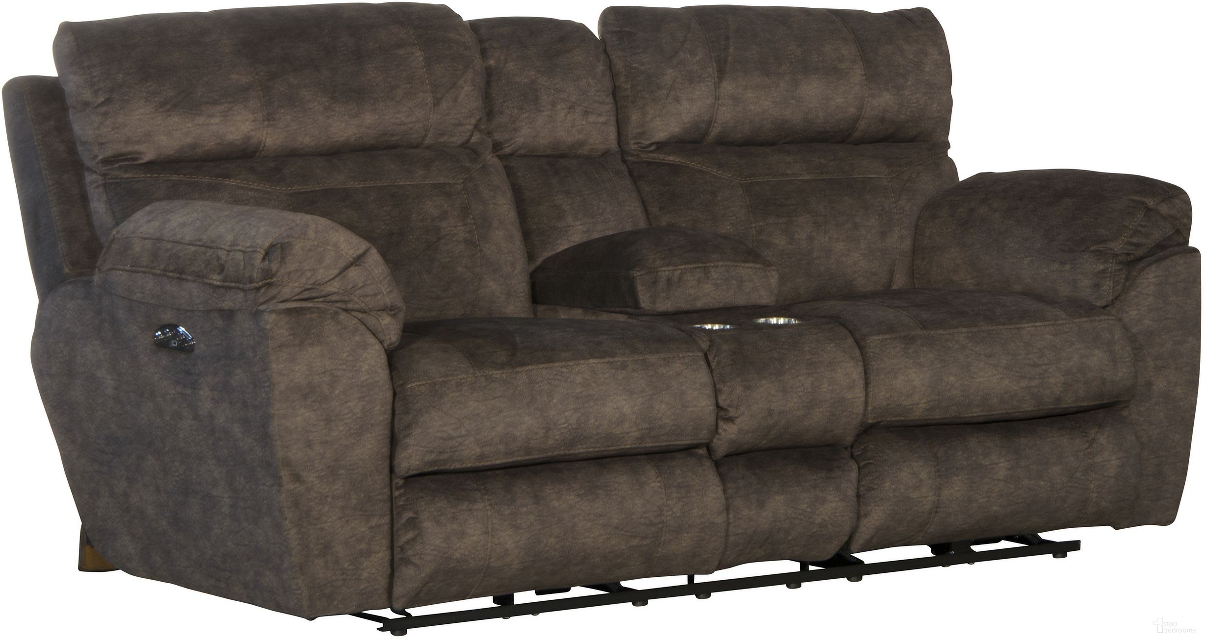 The appearance of Sedona Mocha Power Reclining Console Loveseat designed by Catnapper in the modern / contemporary interior design. This brown piece of furniture was selected by 1StopBedrooms from Sedona Collection to add a touch of cosiness and style into your home. Sku: 62229279329. Material: Fabric.