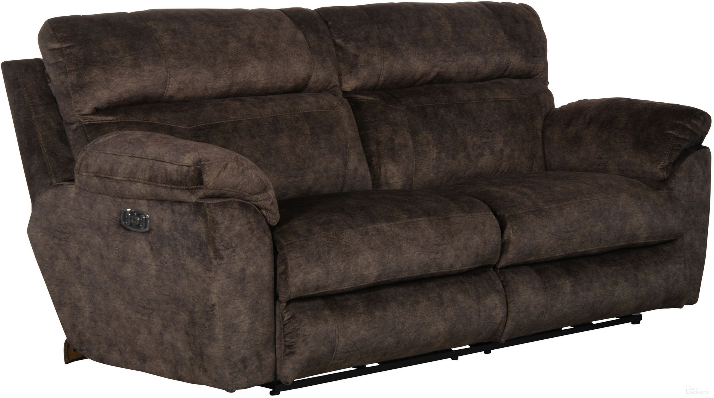 The appearance of Sedona Mocha Power Reclining Sofa With Power Lumbar designed by Catnapper in the modern / contemporary interior design. This brown piece of furniture was selected by 1StopBedrooms from Sedona Collection to add a touch of cosiness and style into your home. Sku: 762221279329. Material: Fabric.