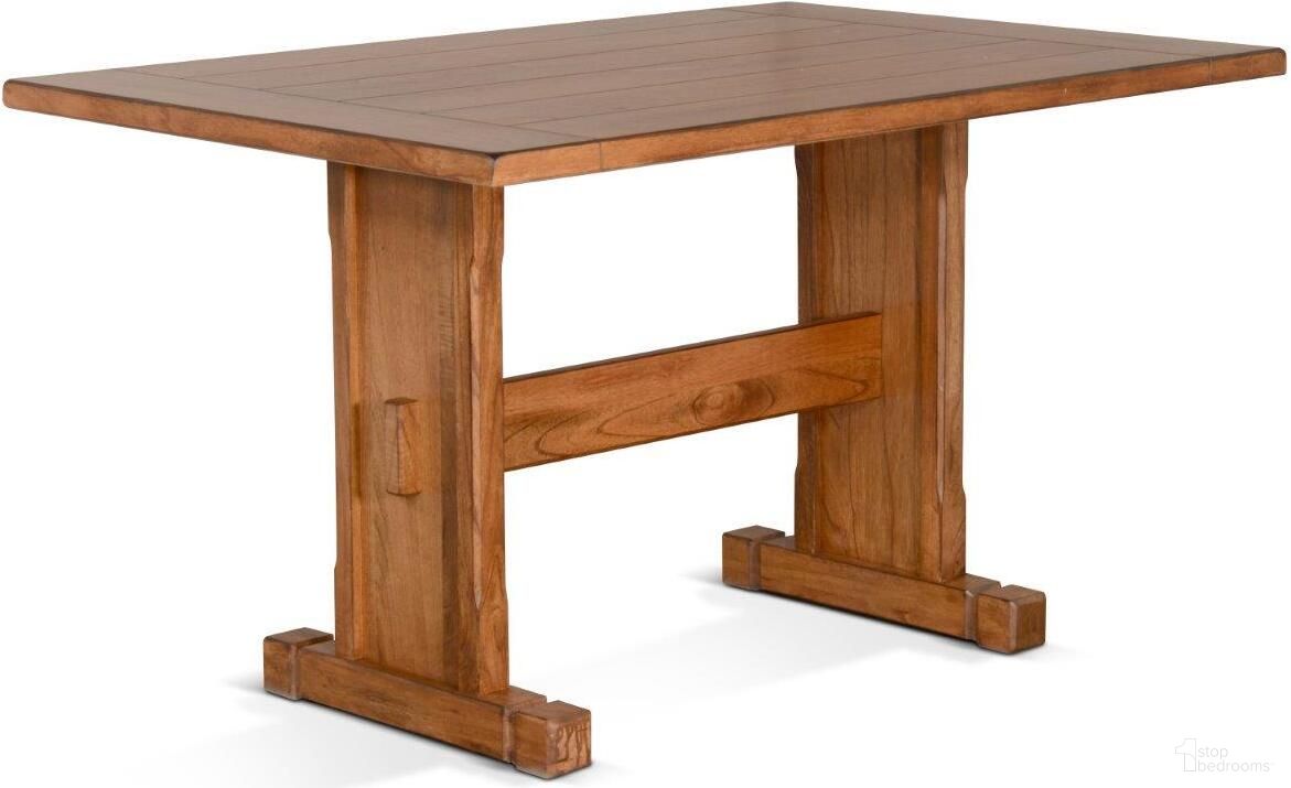 The appearance of Sedona Nook Table designed by Sunny Designs in the modern / contemporary interior design. This wheat piece of furniture was selected by 1StopBedrooms from Sedona Collection to add a touch of cosiness and style into your home. Sku: 0219RO2-T. Table Base Style: Trestle. Table Top Shape: Rectangular. Size: 34" x 50". Material: Solid Wood.