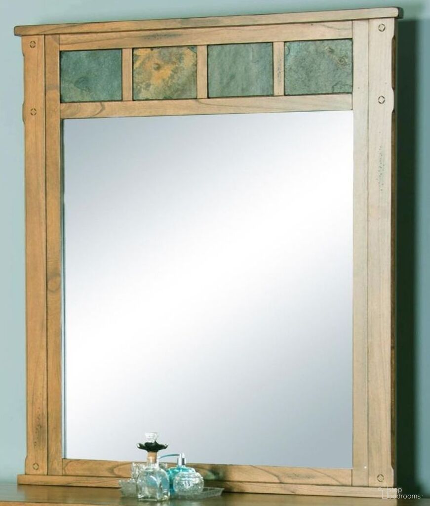 The appearance of Sedona Mirror In Rustic Oak designed by Sunny Designs in the rustic / southwestern interior design. This rustic oak piece of furniture was selected by 1StopBedrooms from Sedona Collection to add a touch of cosiness and style into your home. Sku: 2334RO-M. Material: Solid Wood.
