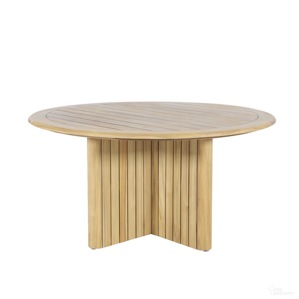 The appearance of Sedona Round Patio Dining Table In Beige and Natural designed by New Classic in the transitional interior design. This beige/natural piece of furniture was selected by 1StopBedrooms from Sedona Collection to add a touch of cosiness and style into your home. Sku: G6201-DT. Table Base Style: Pedestal. Table Top Shape: Round. Material: Wood.