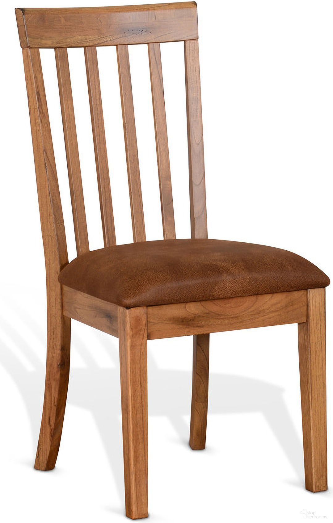 The appearance of Sedona Slatback Chair with Cushion Seat Set of 2 In Rustic Oak designed by Sunny Designs in the transitional interior design. This rustic oak piece of furniture was selected by 1StopBedrooms from Sedona Collection to add a touch of cosiness and style into your home. Sku: 1424RO2-CT. Material: Solid Wood. Chair Type: Side Chair.