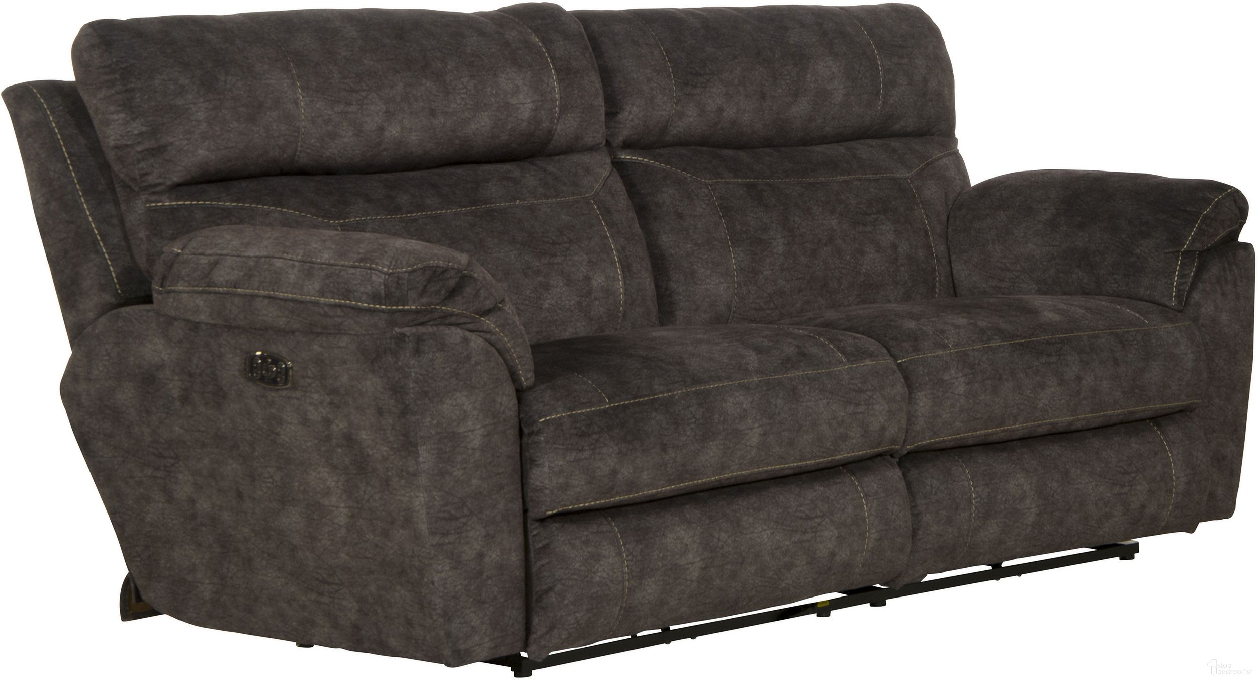 The appearance of Sedona Smoke Power Reclining Sofa With Power Lumbar designed by Catnapper in the modern / contemporary interior design. This gray piece of furniture was selected by 1StopBedrooms from Sedona Collection to add a touch of cosiness and style into your home. Sku: 762221279328. Material: Fabric.