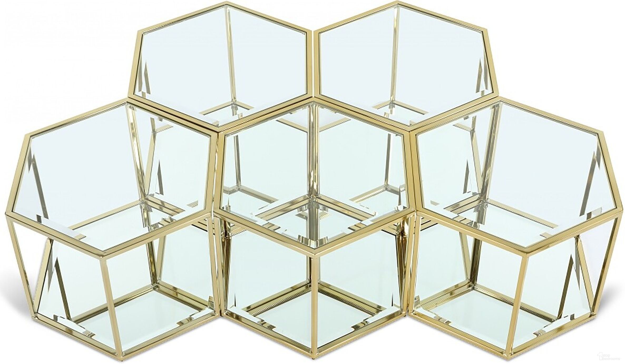 The appearance of Sei 5 Piece Coffee Table In Brushed Gold designed by Meridian in the modern / contemporary interior design. This brushed gold piece of furniture  was selected by 1StopBedrooms from Sei Collection to add a touch of cosiness and style into your home. Sku: 205-CT;205-CT;205-CT;205-CT;205-CT. Material: Stainless Steel.