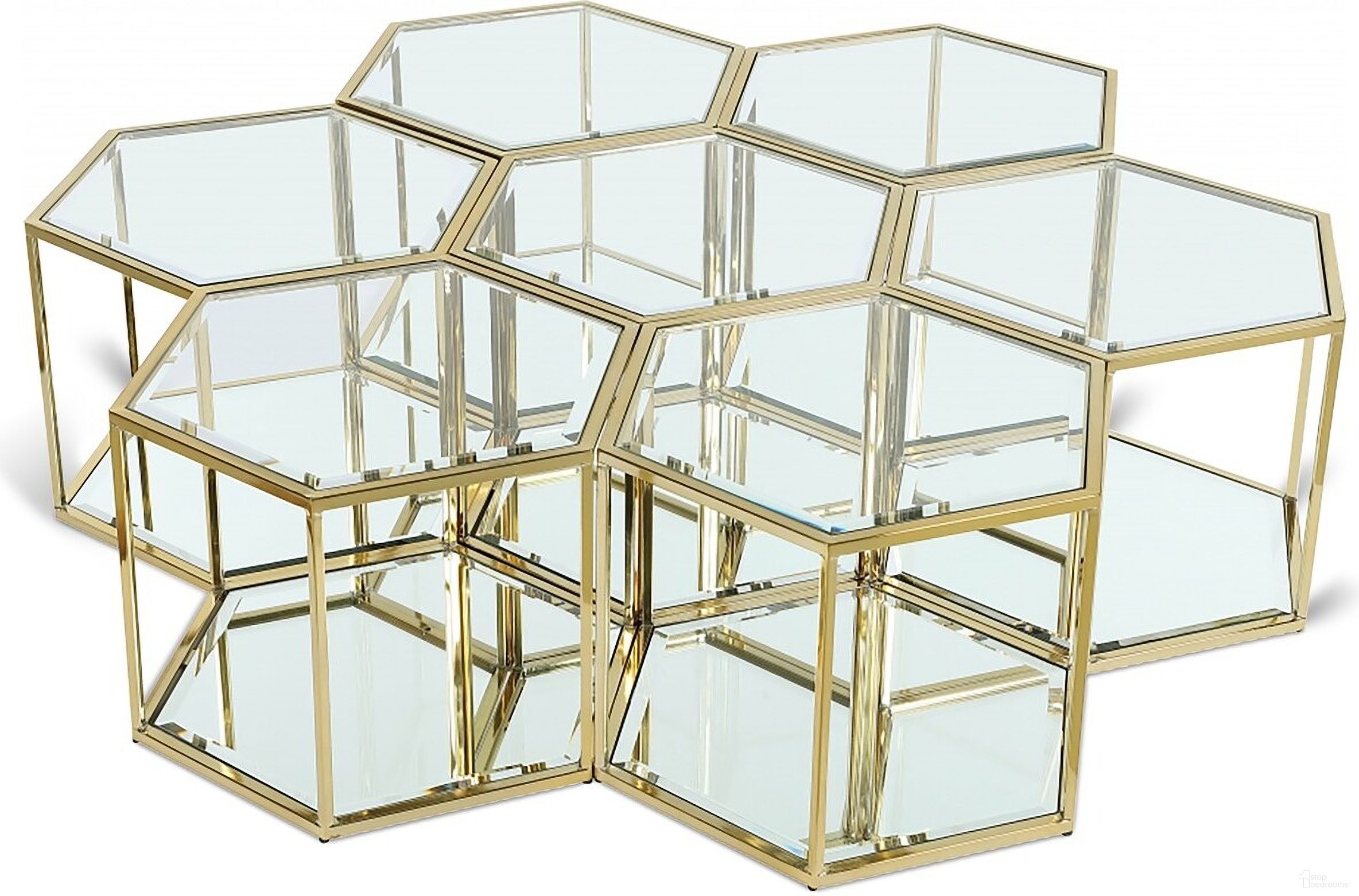 The appearance of Sei 7 Piece Coffee Table In Brushed Gold designed by Meridian in the modern / contemporary interior design. This brushed gold piece of furniture  was selected by 1StopBedrooms from Sei Collection to add a touch of cosiness and style into your home. Sku: 205-CT;205-CT;205-CT;205-CT;205-CT;205-CT;205-CT. Material: Stainless Steel.
