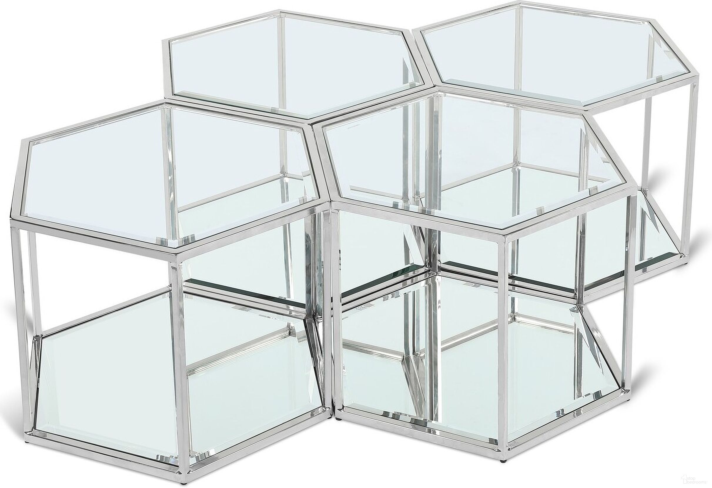 The appearance of Sei 4 Piece Coffee Table In Chrome designed by Meridian in the modern / contemporary interior design. This chrome piece of furniture  was selected by 1StopBedrooms from Sei Collection to add a touch of cosiness and style into your home. Sku: 206-CT;206-CT;206-CT;206-CT. Material: Stainless Steel.