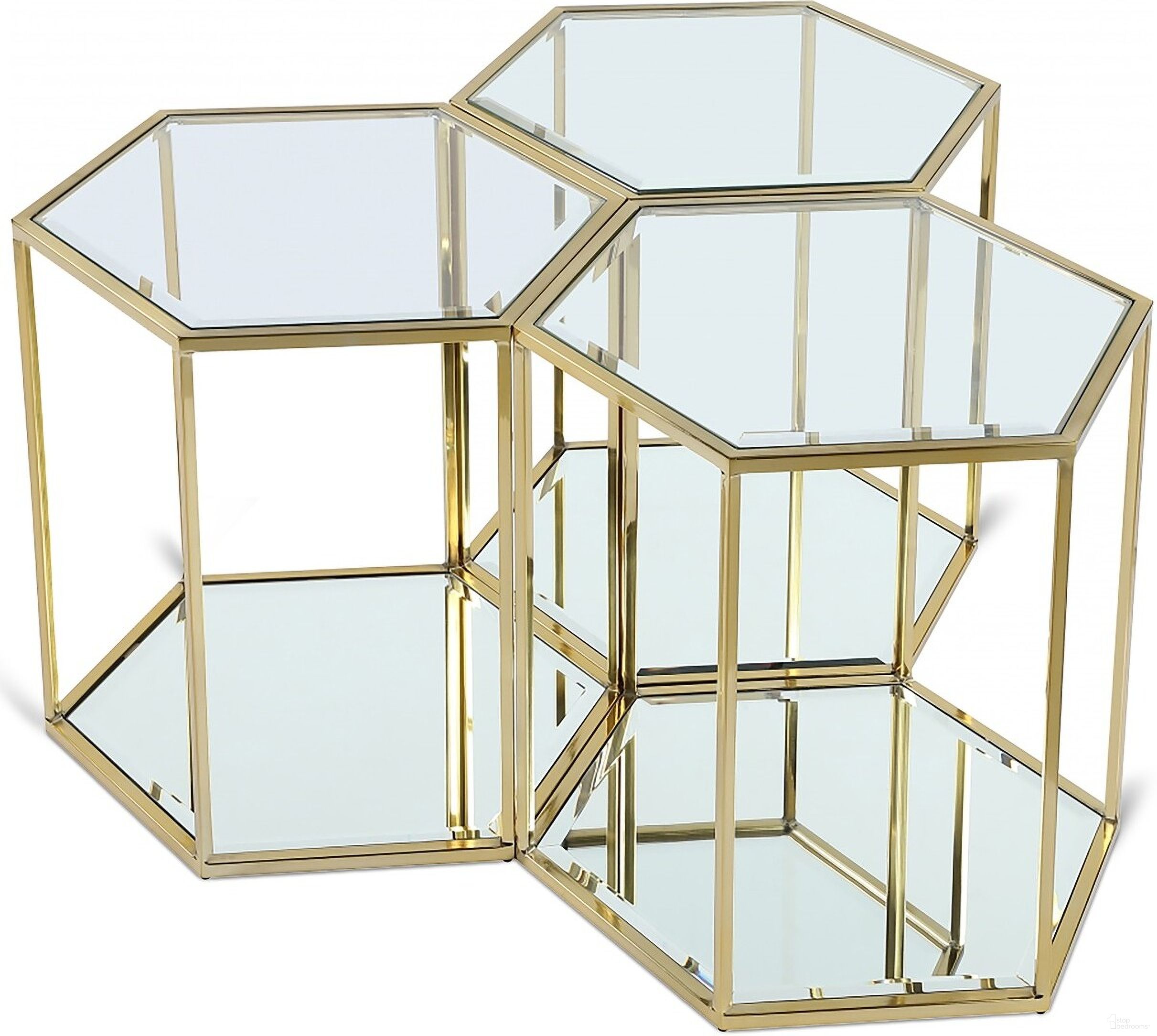 The appearance of Sei 3 Piece End Table In Brushed Gold designed by Meridian in the modern / contemporary interior design. This brushed gold piece of furniture  was selected by 1StopBedrooms from Sei Collection to add a touch of cosiness and style into your home. Sku: 205-ET;205-ET;205-ET. Material: Stainless Steel.