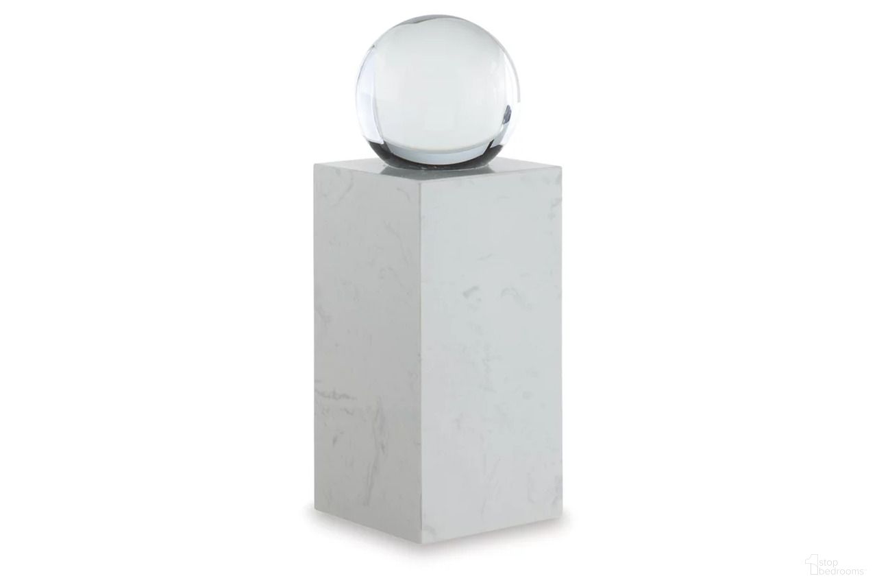 The appearance of Sellner Sculpture In White/Clear designed by Signature Design by Ashley in the modern / contemporary interior design. This white/clear piece of furniture  was selected by 1StopBedrooms from Sellner Collection to add a touch of cosiness and style into your home. Sku: A2000777. Material: Marble.