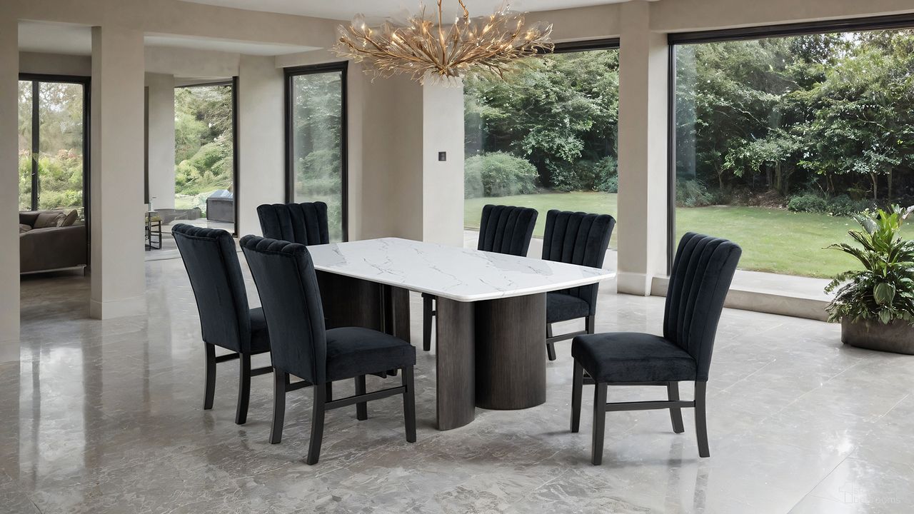 The appearance of Selsey Dining Room Set In White designed by Furniture of America in the modern / contemporary interior design. This white piece of furniture  was selected by 1StopBedrooms from Selsey Collection to add a touch of cosiness and style into your home. Sku: FM34007WH-T;FM34005BK-SC-2PK. Table Top Shape: Rectangular. Material: Engineered Wood. Size: 40" x 78".