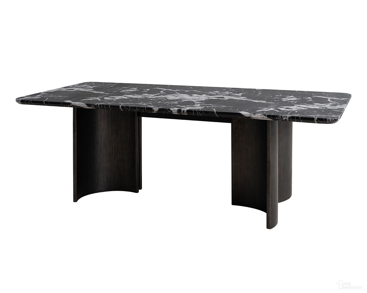 The appearance of Selsey Dining Table In Black designed by Furniture of America in the modern / contemporary interior design. This black piece of furniture  was selected by 1StopBedrooms from Selsey Collection to add a touch of cosiness and style into your home. Sku: FM34007BK-T. Table Base Style: Double Pedestal. Material: Faux Marble. Table Top Shape: Rectangular. Size: 40" x 78".