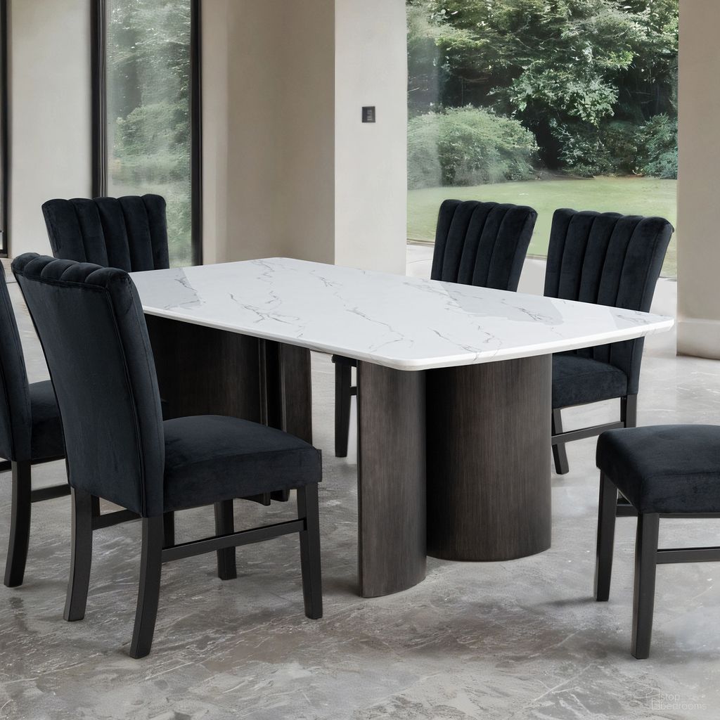 The appearance of Selsey Dining Table In White designed by Furniture of America in the modern / contemporary interior design. This white piece of furniture  was selected by 1StopBedrooms from Selsey Collection to add a touch of cosiness and style into your home. Sku: FM34007WH-T. Table Base Style: Double Pedestal. Material: Faux Marble. Table Top Shape: Rectangular. Size: 40" x 78".