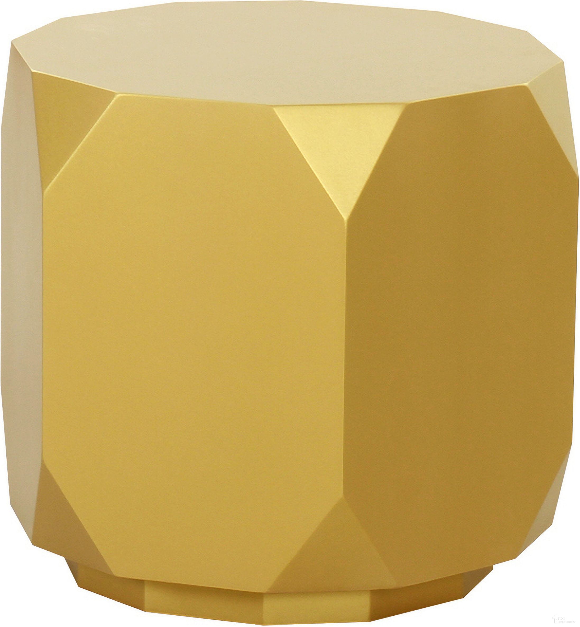 Selva Wood Finish Side Table In Gold