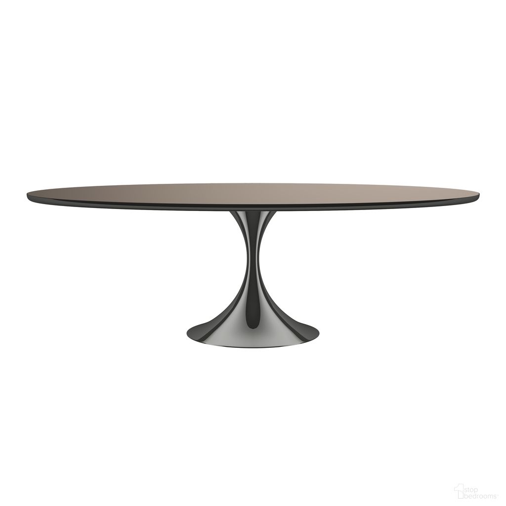 The appearance of Semper 96 Inch Oval Dining Table In Bronze designed by Caracole in the modern / contemporary interior design. This bronze piece of furniture  was selected by 1StopBedrooms from Semper Collection to add a touch of cosiness and style into your home. Sku: CLA-424-208B-T;CLA-424-207B-B. Table Base Style: Pedestal. Table Top Shape: Oval. Material: Metal. Size: 51" x 96".