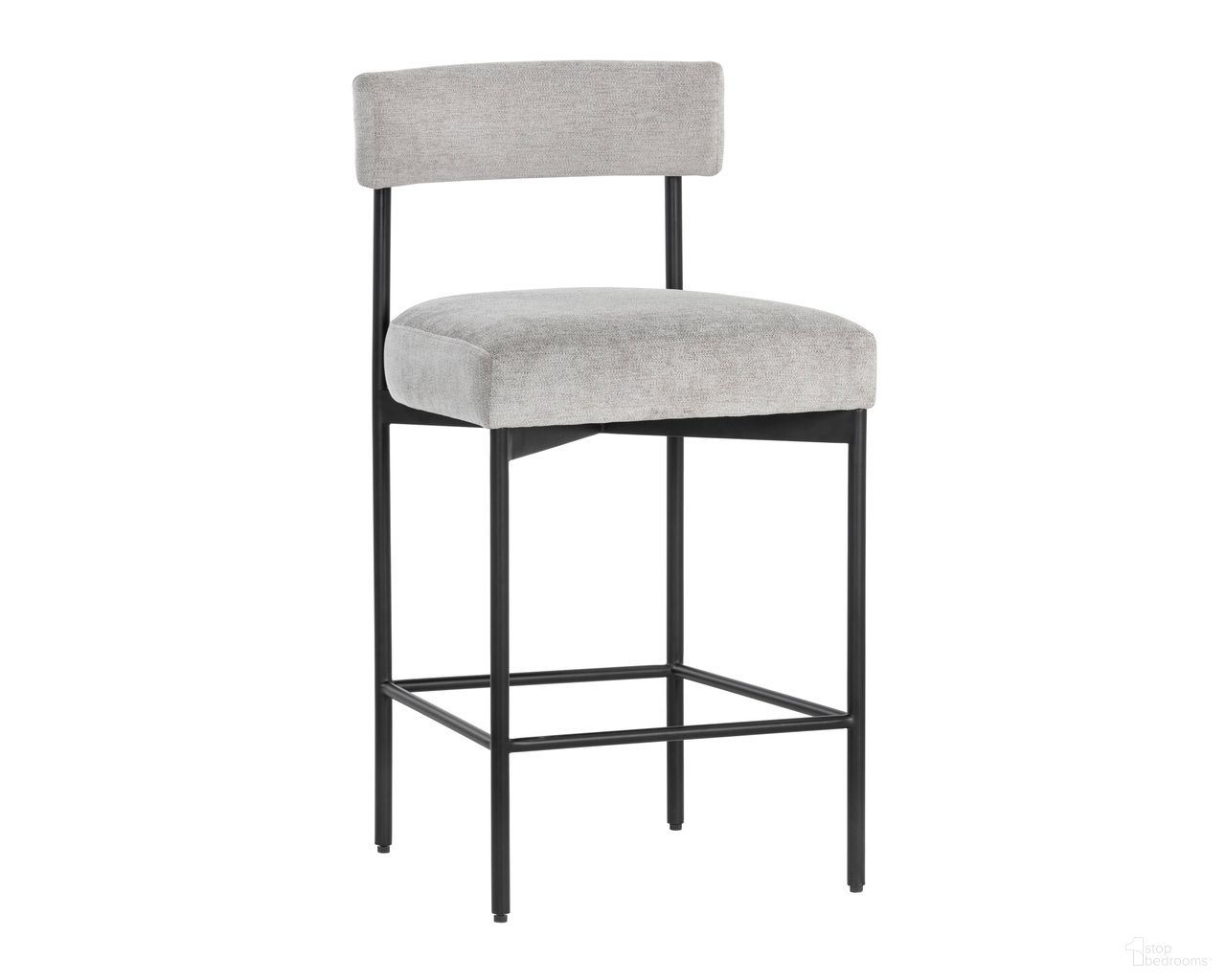 Seneca Counter Stool In Black and Polo Club Stone