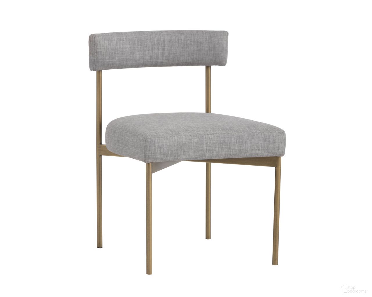 Seneca Dining Chair Set of 2 In Arena Cement and Antique Brass