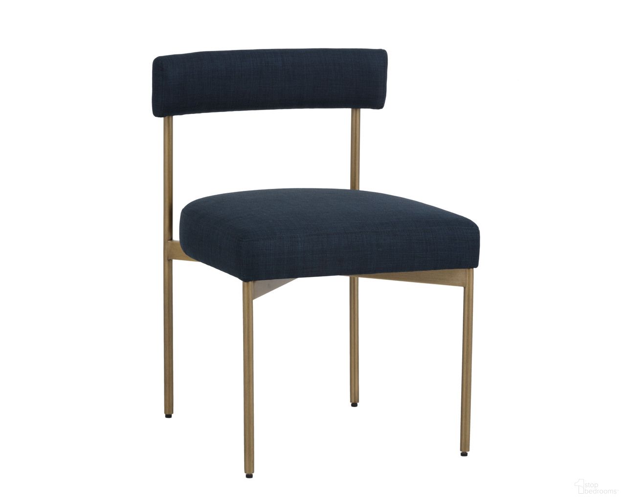 Seneca Dining Chair Set of 2 In Arena Navy and Antique Brass