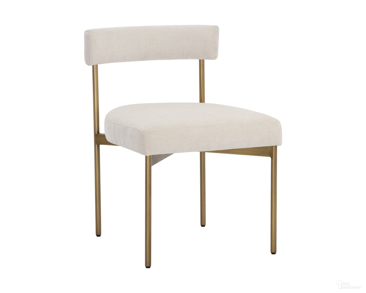 Seneca Dining Chair Set of 2 In Danny Ivory and Antique Brass
