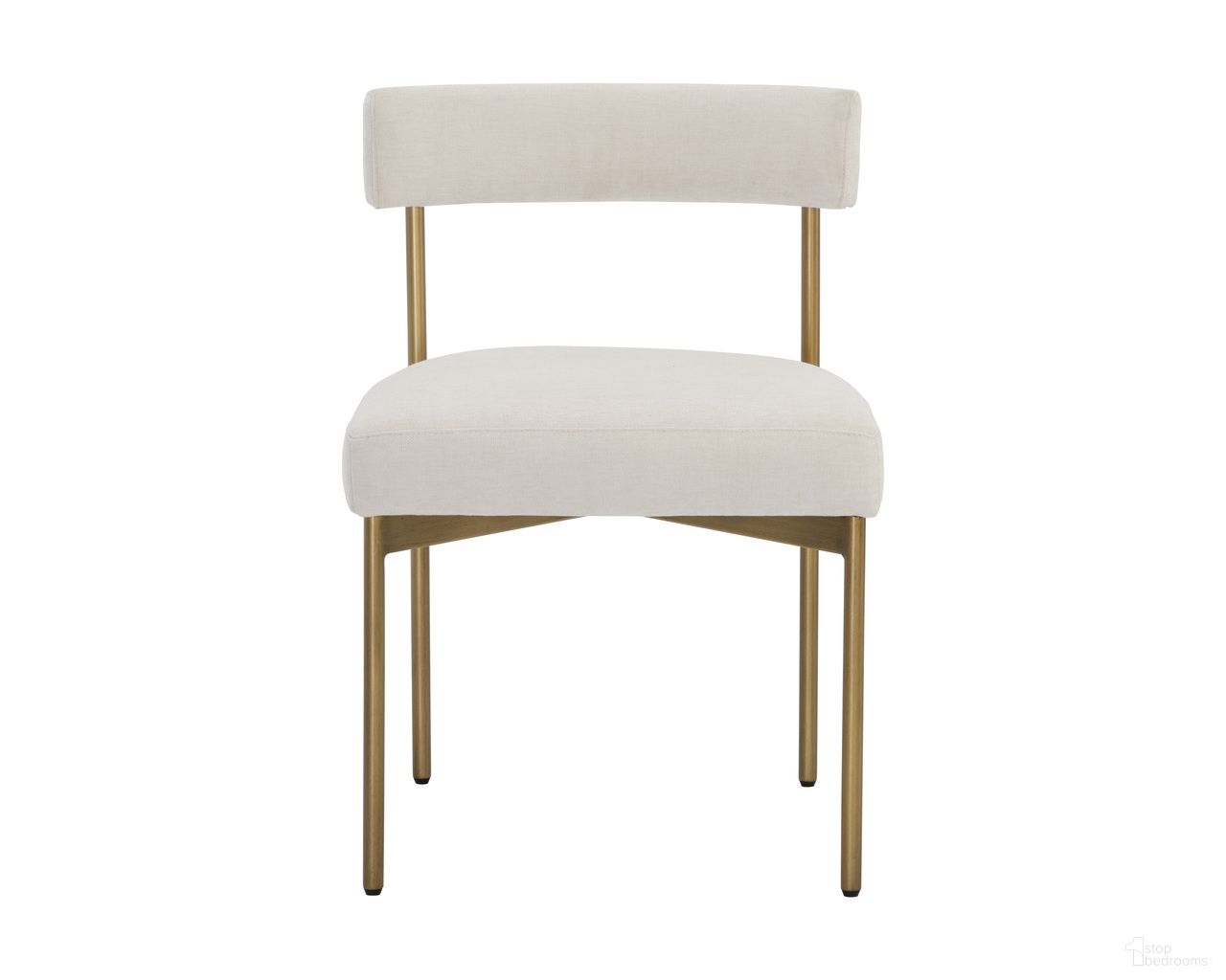 Seneca Dining Chair Set of 2 In Danny Ivory and Antique Brass