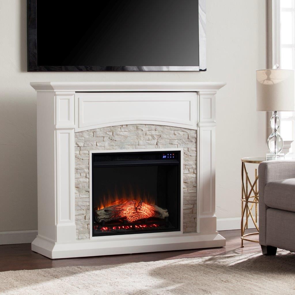 Seneca Electric Touch Screen Media Fireplace In White
